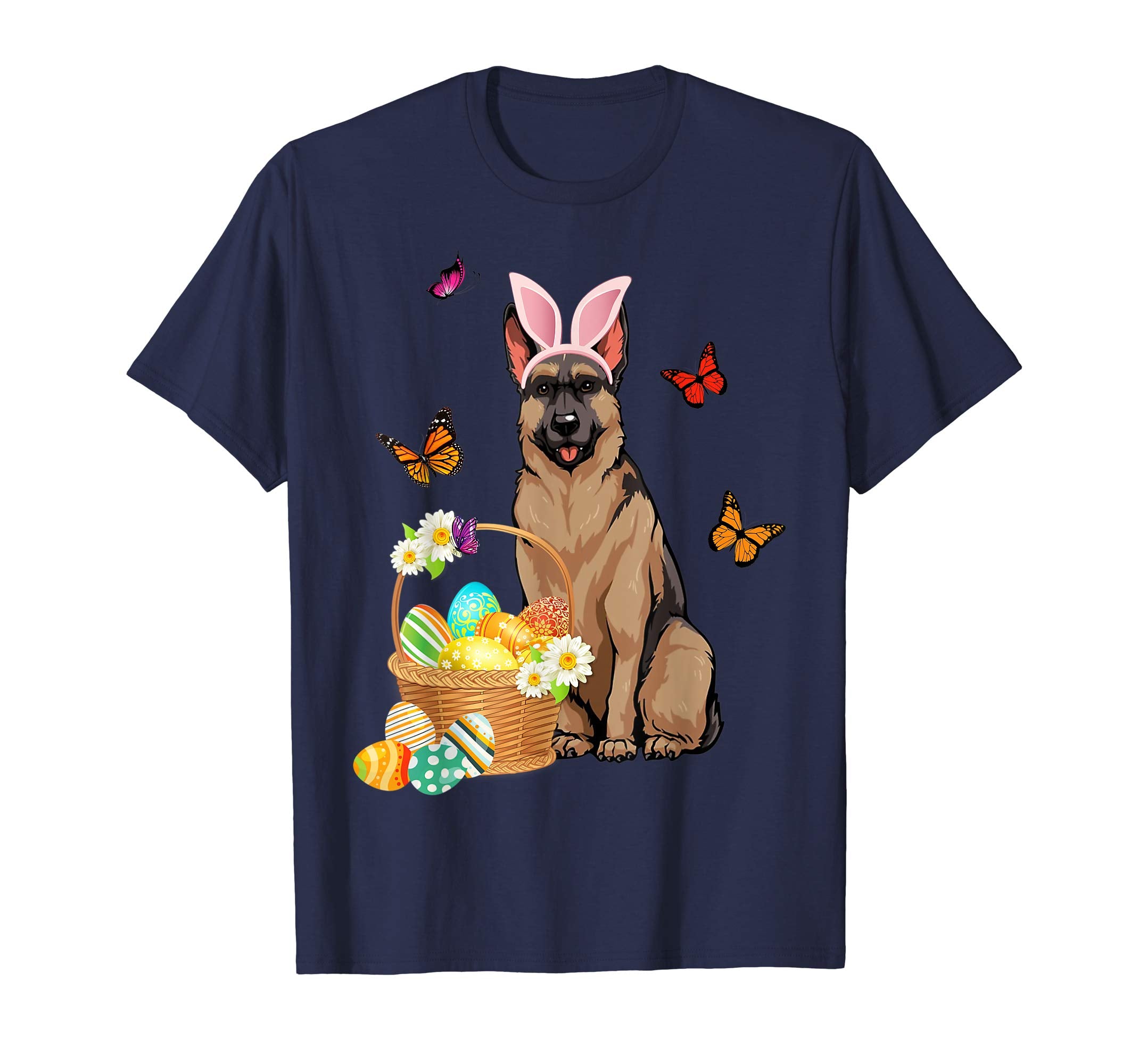 German Shepherd Bunny Hat Rabbit Easter Eggs Shirt