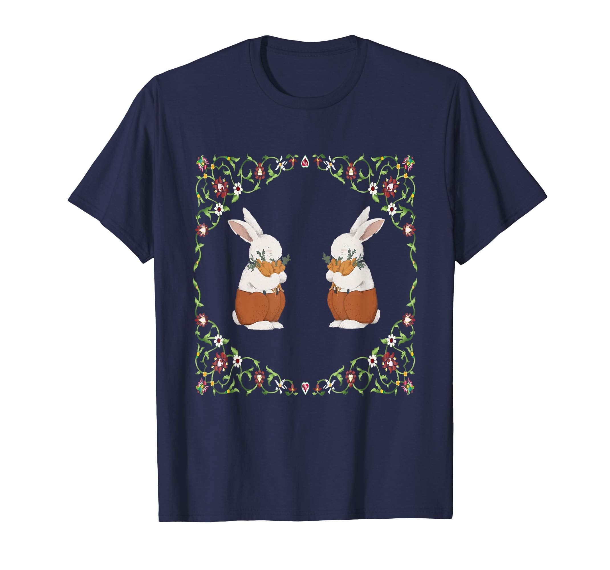 Eastern Flowers Art Easter Rabbits Easter Bunny T Shirt