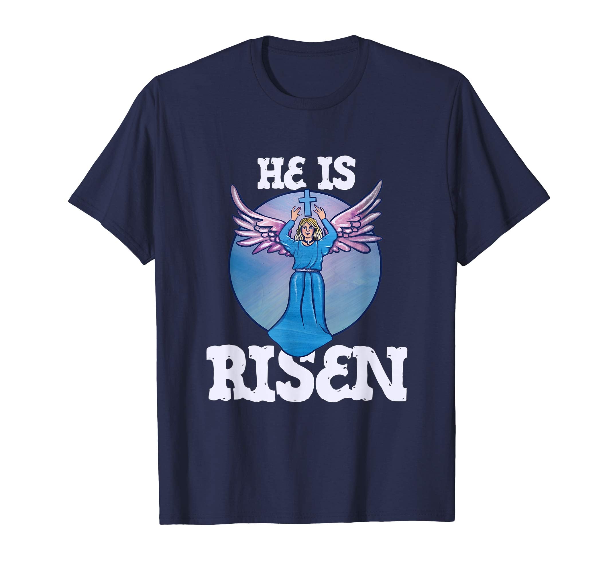 He is Risen t-shirt Christian Easter Sunday Angel Artwork