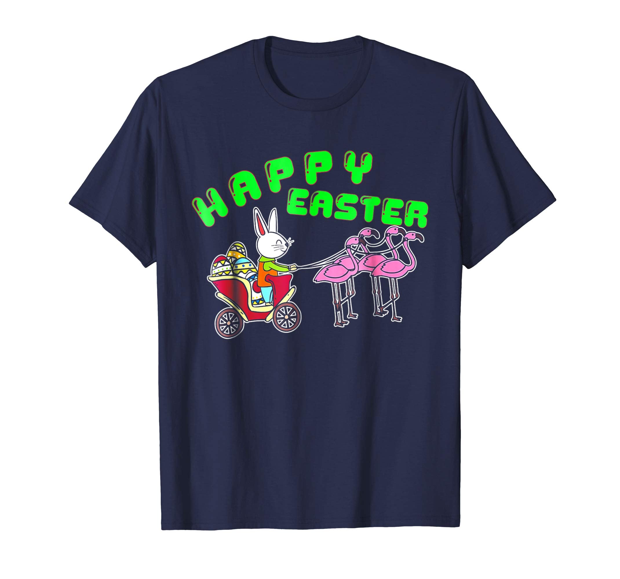 Crazy Rabbit Ride Flamingo T-Shirt Easter Eggs Shirt