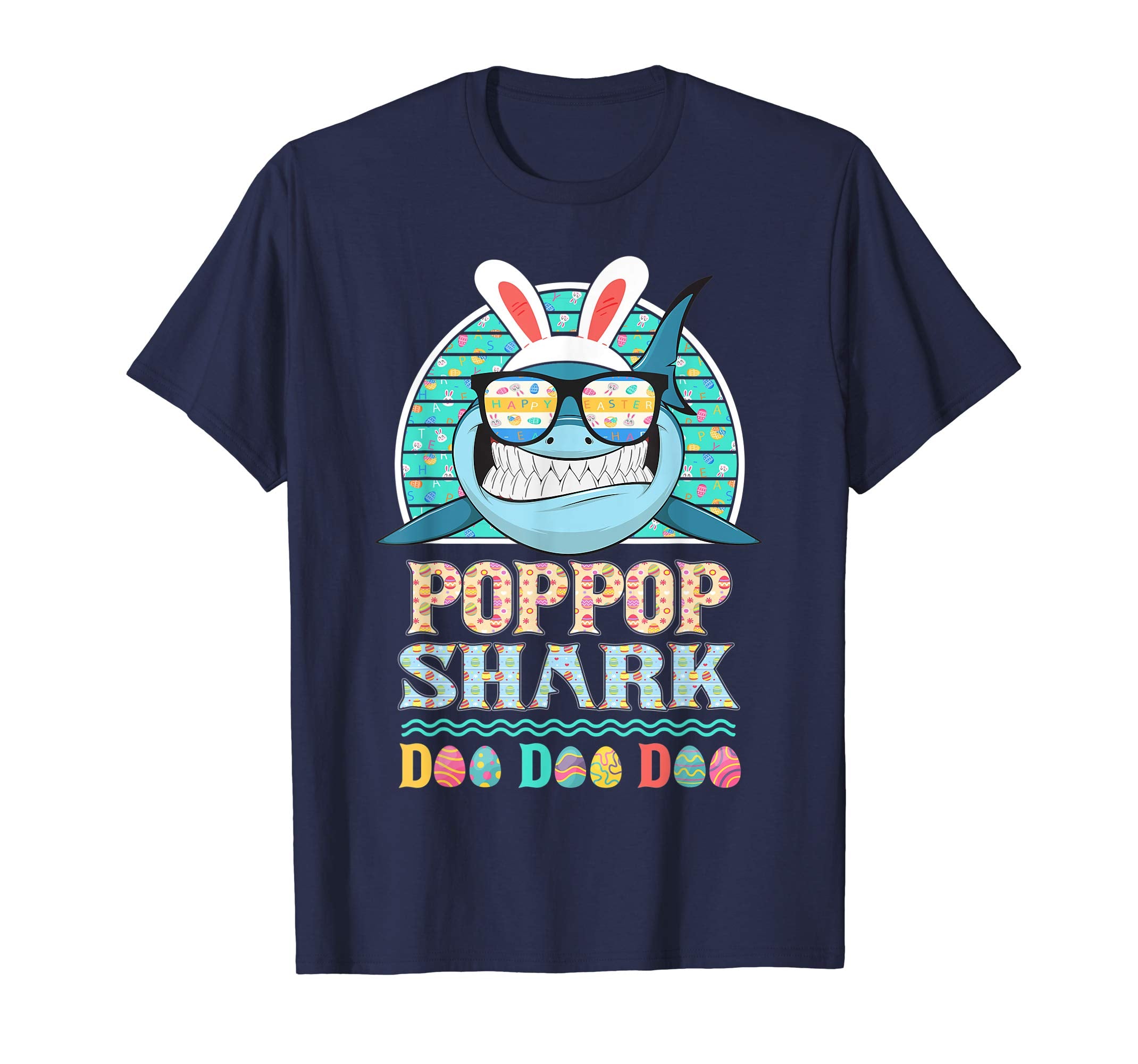 Funny Poppop Shark Happy Easter Day Gift Family Shirt