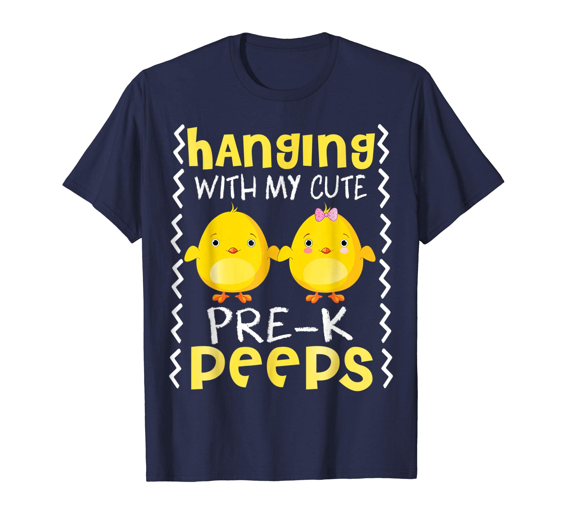 Hanging With My Cute Prek Peeps Teacher Easter Day Shirt