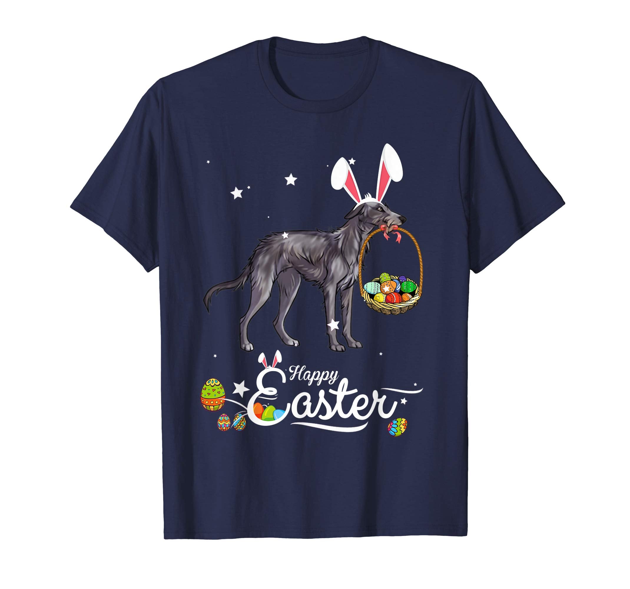 Scottish Deerhound Dog With Bunny Hat Easter Costume T Shirt