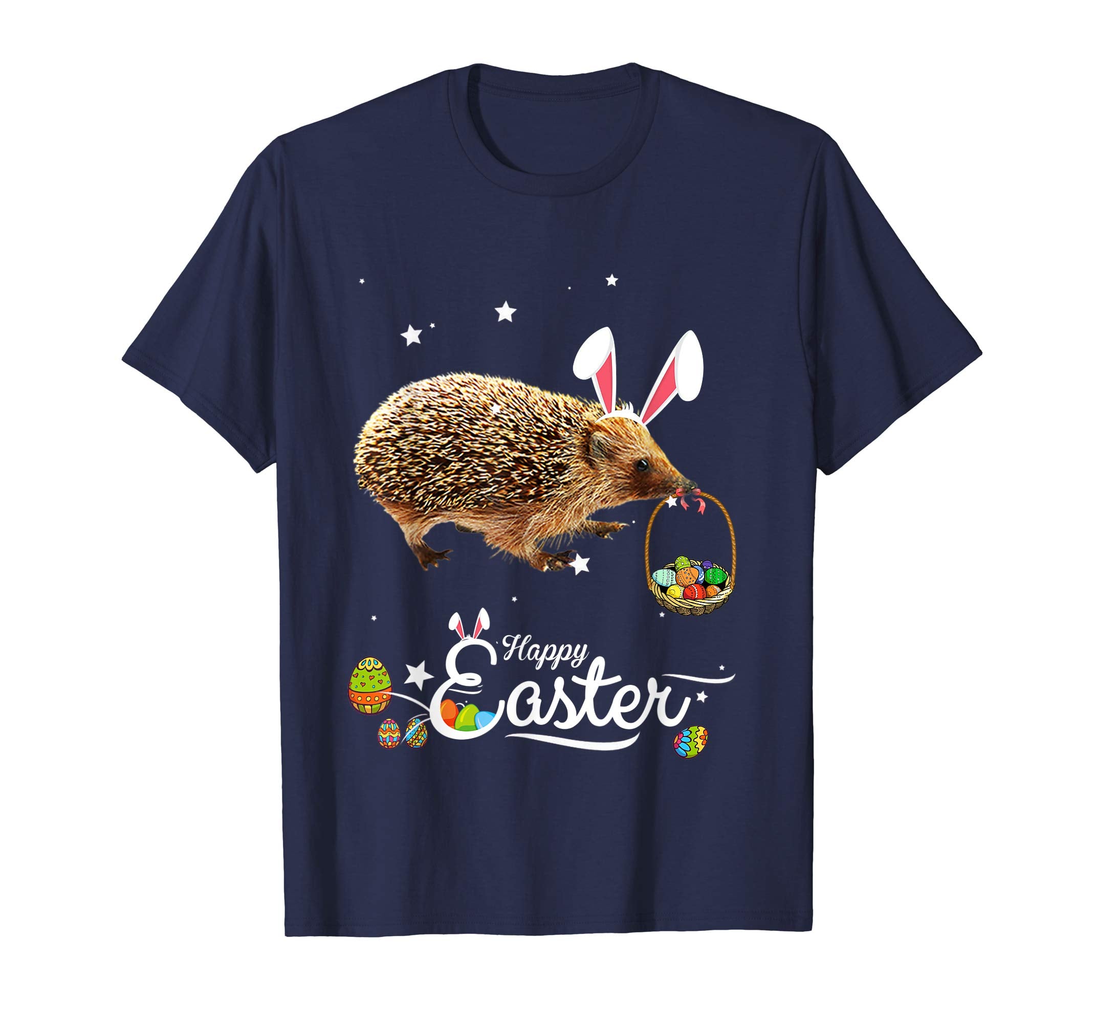 Cute Easter Hedgehog with Bunny Ears and Eggs T Shirt