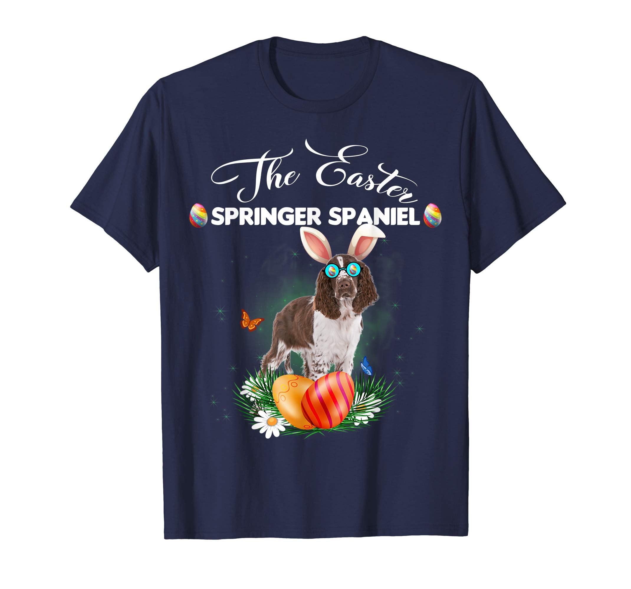 Springer Spaniel Bunny Easter Day Dog Gifts T-Shirt