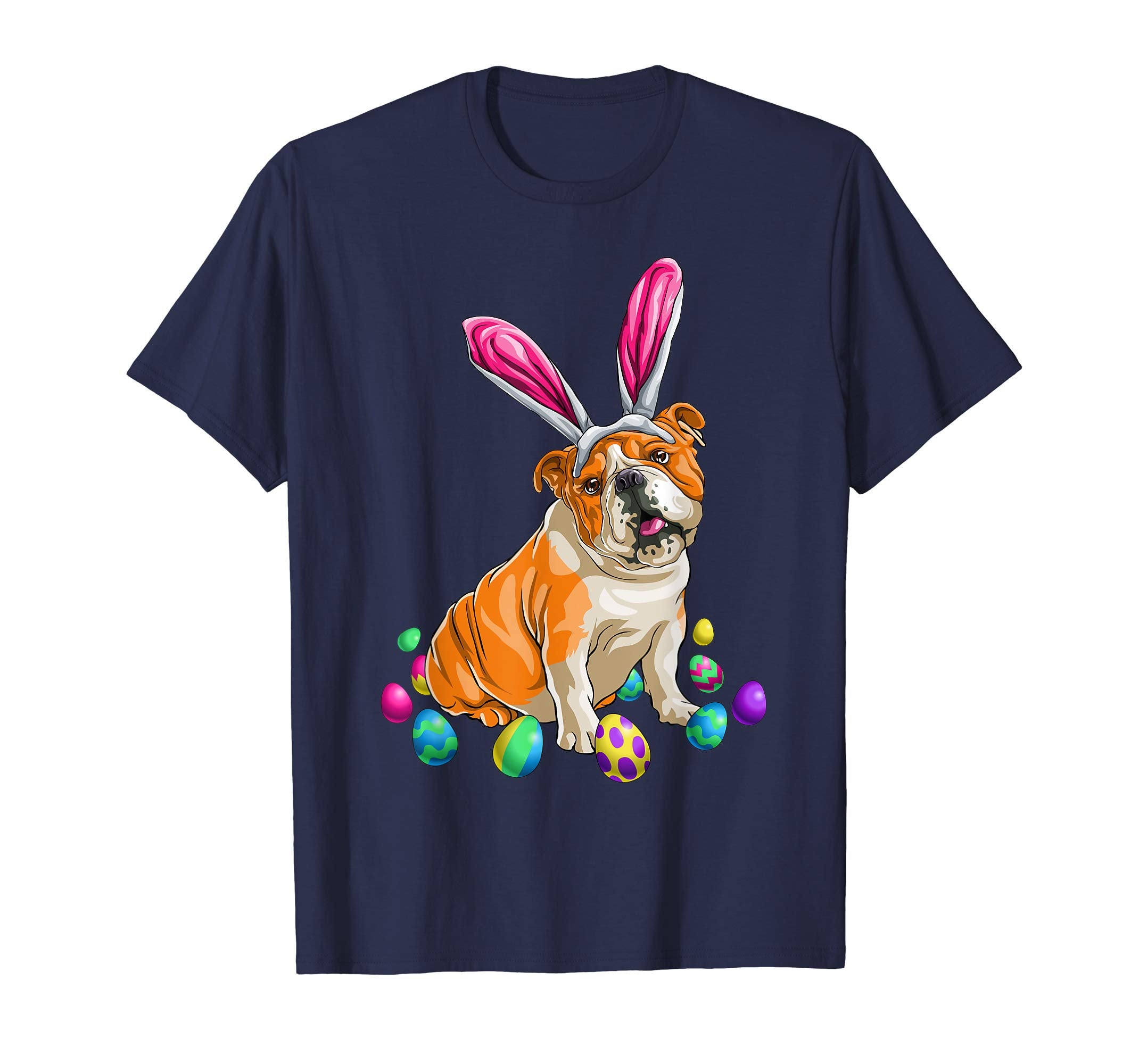 Easter Bulldog T Shirt Men Women Kids Bunny Basket Eggs Gift