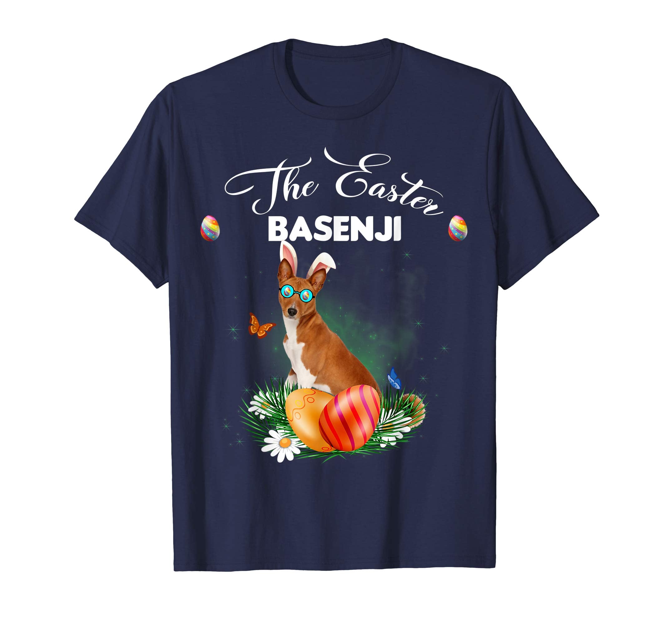 Basenji Bunny Easter Day Dog Gifts T-Shirt