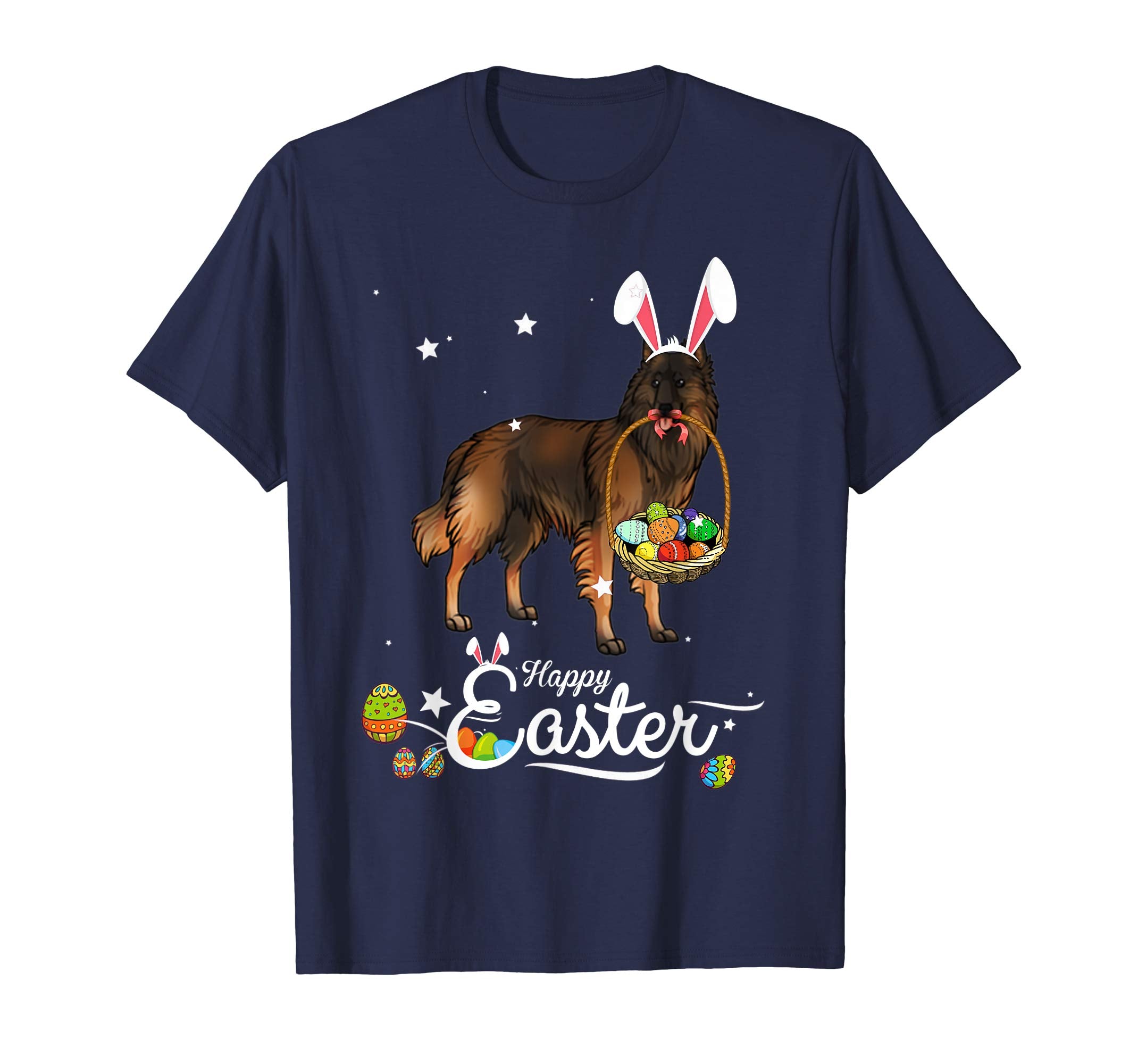 Belgian Tervuren Dog With Bunny Hat Easter Costume T Shirt