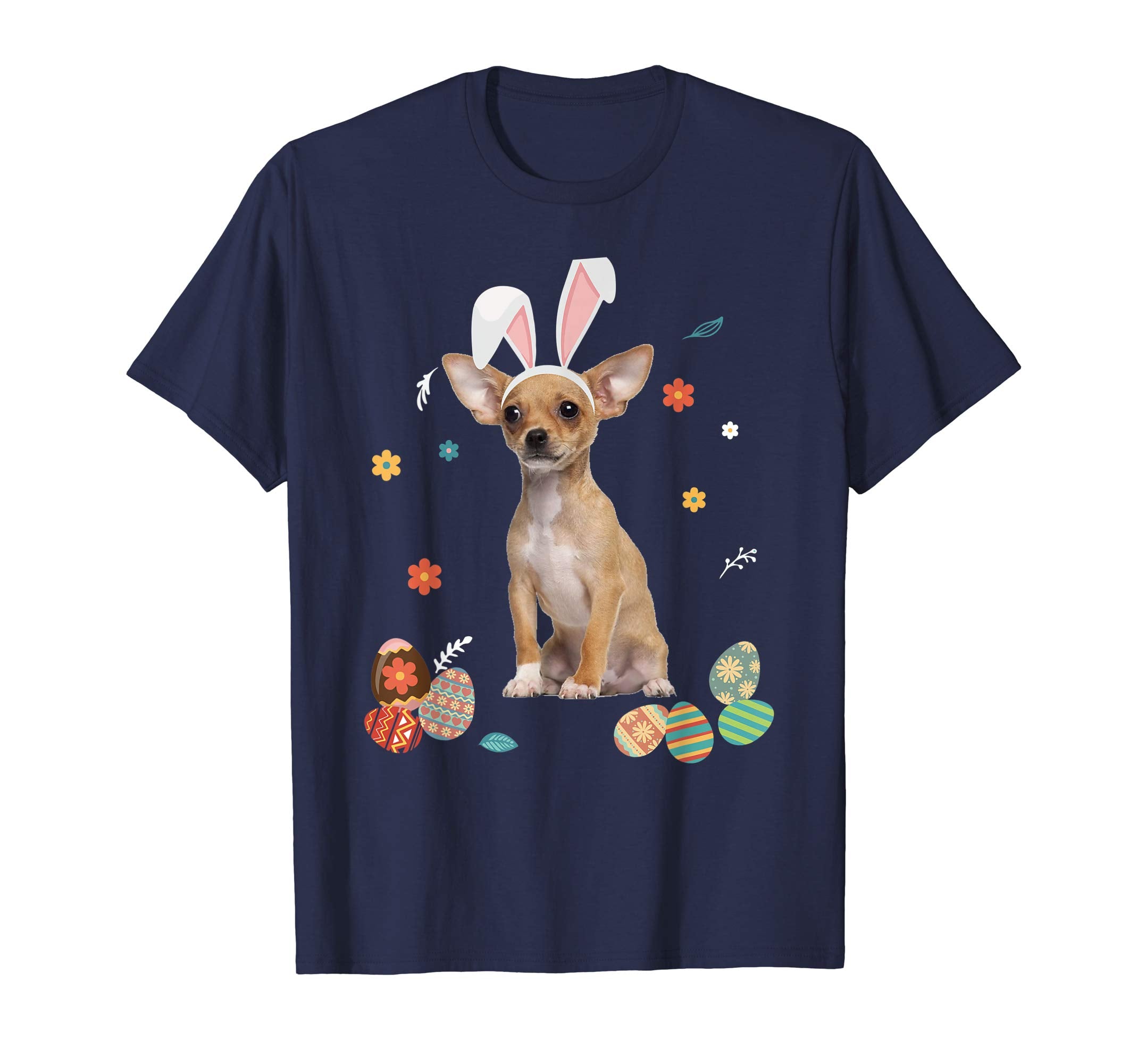 Chihuahua Bunny Rabbit Happy Easter Day T-Shirt