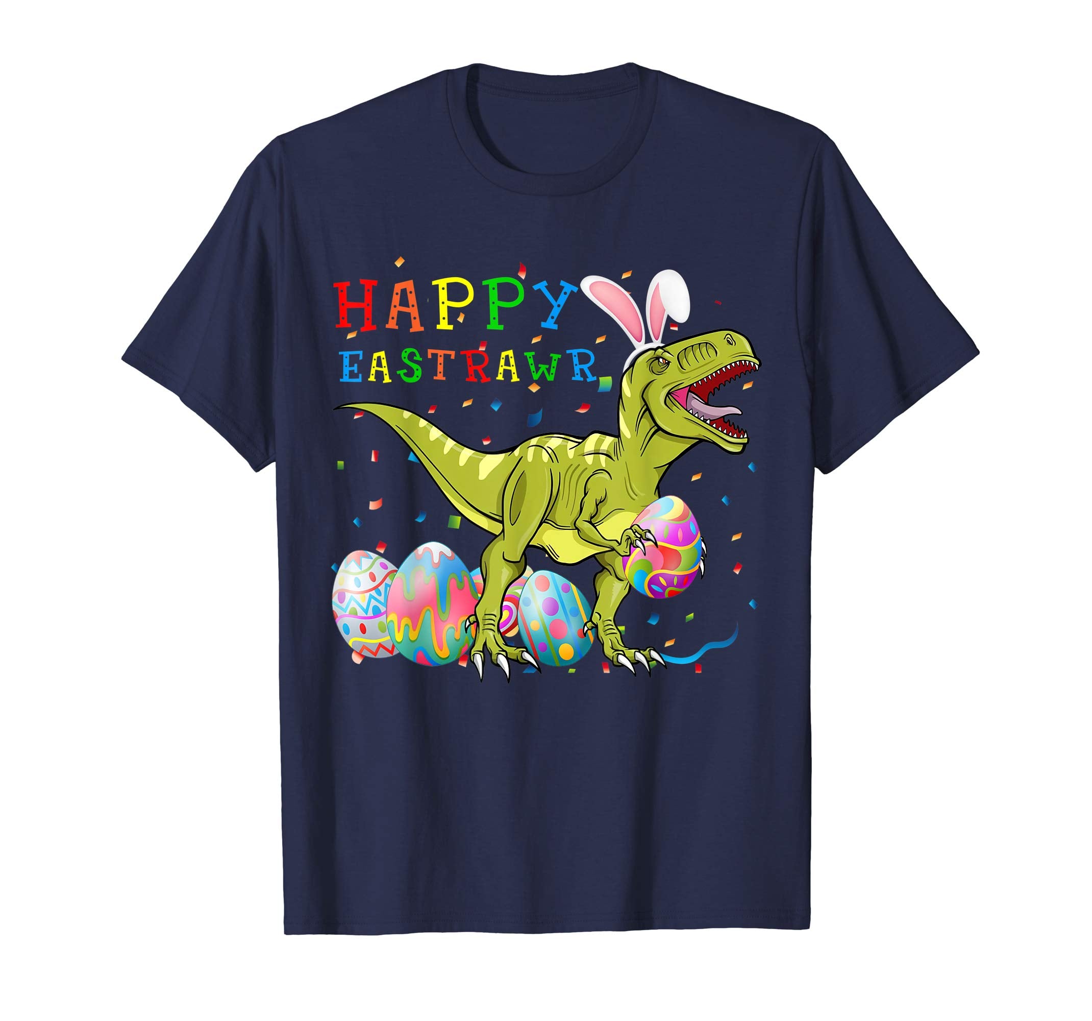 Happy Eastrawr T Rex Dinosaur Easter Bunny Egg Shirt Kids