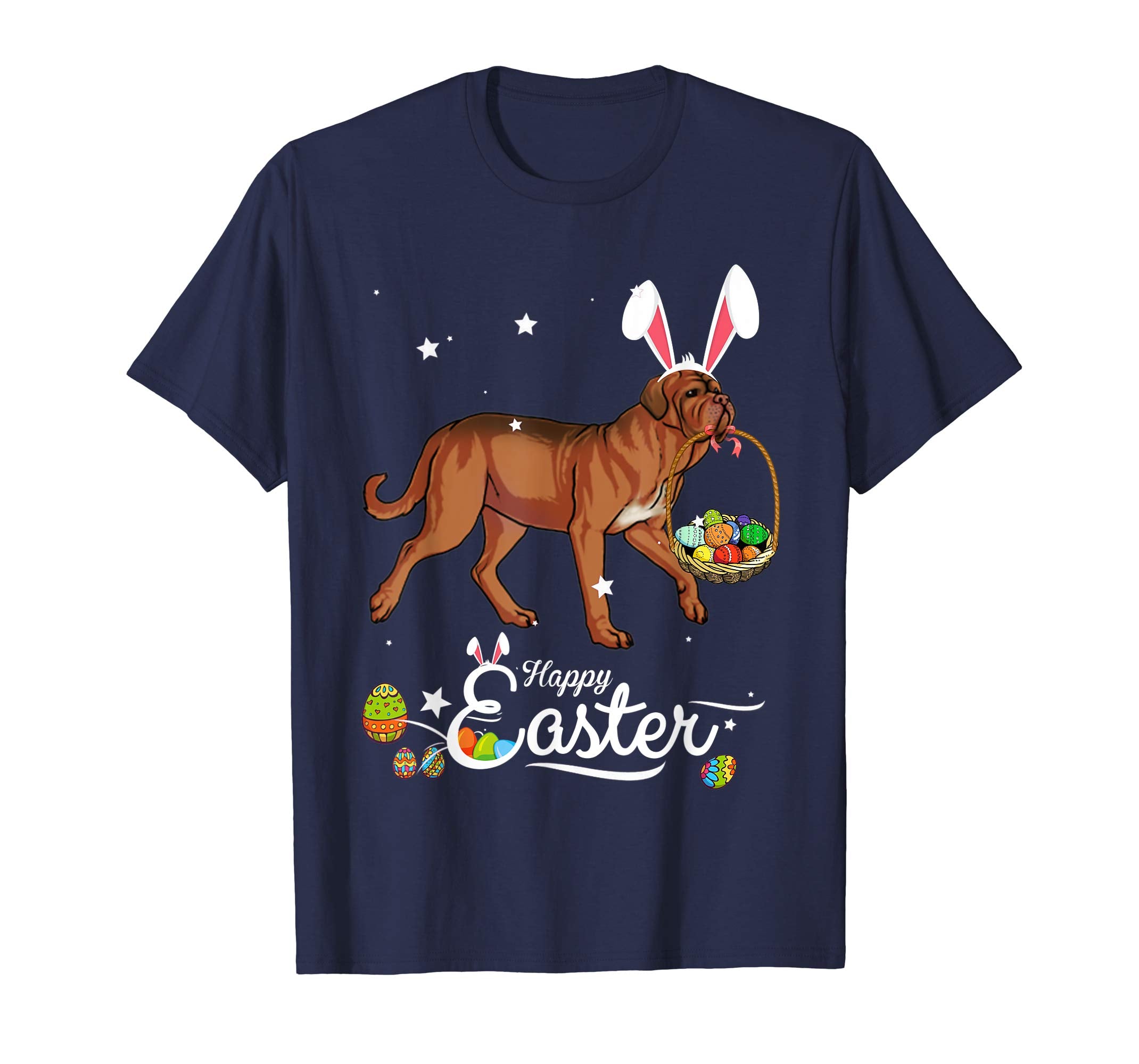 Dogue De Bordeaux Dog With Bunny Hat Easter Costume T Shirt