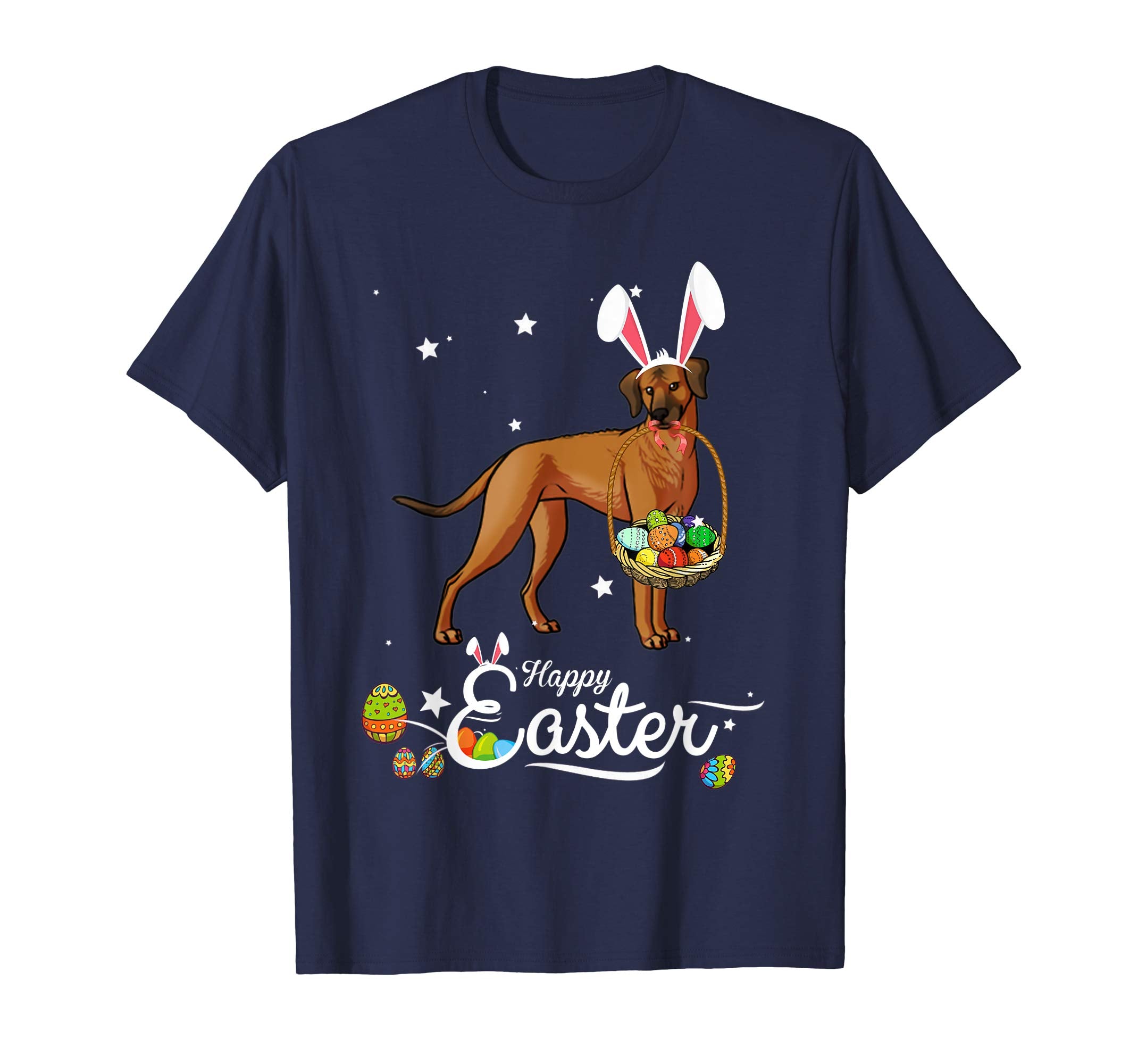 Rhodesian Ridgeback Dog With Bunny Hat Easter Costume Shirt