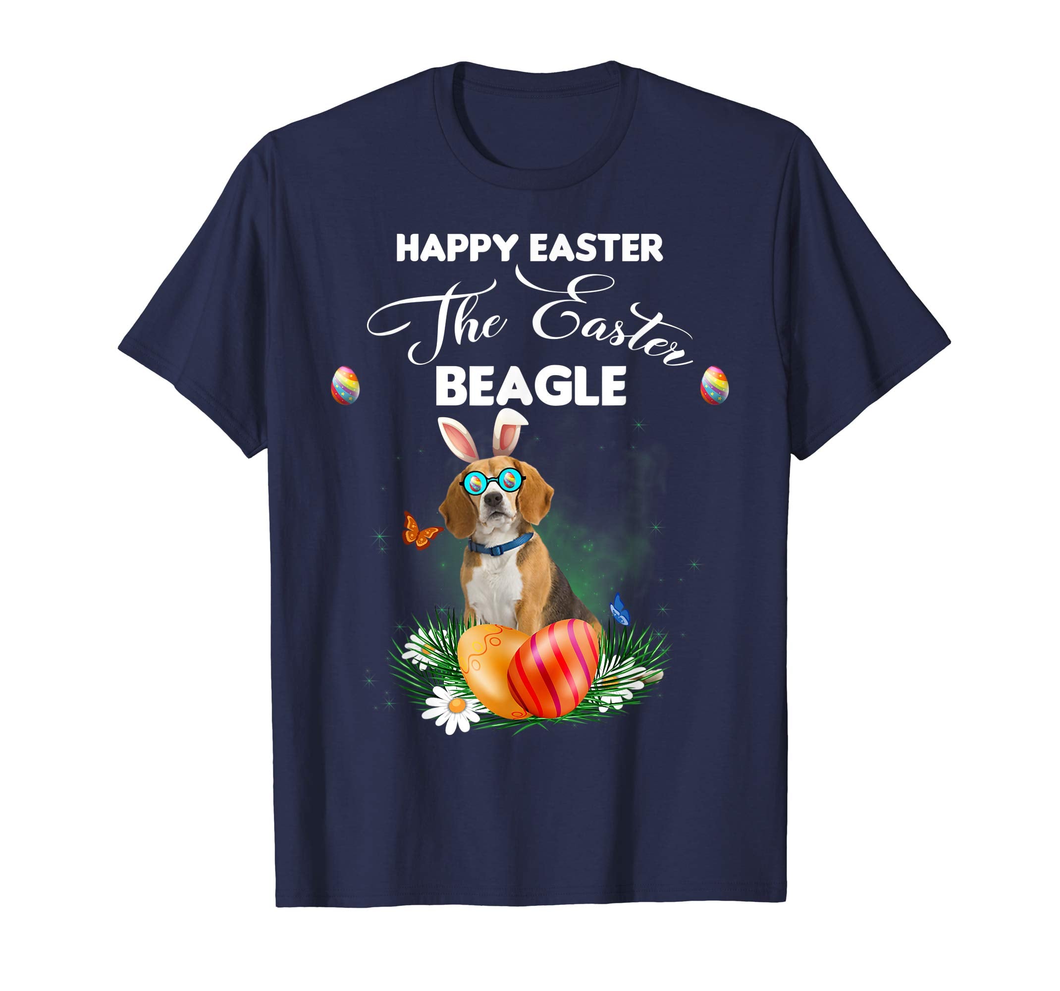 Beagle Dog Sunglass Bunny Happy Easter Day Tshirt