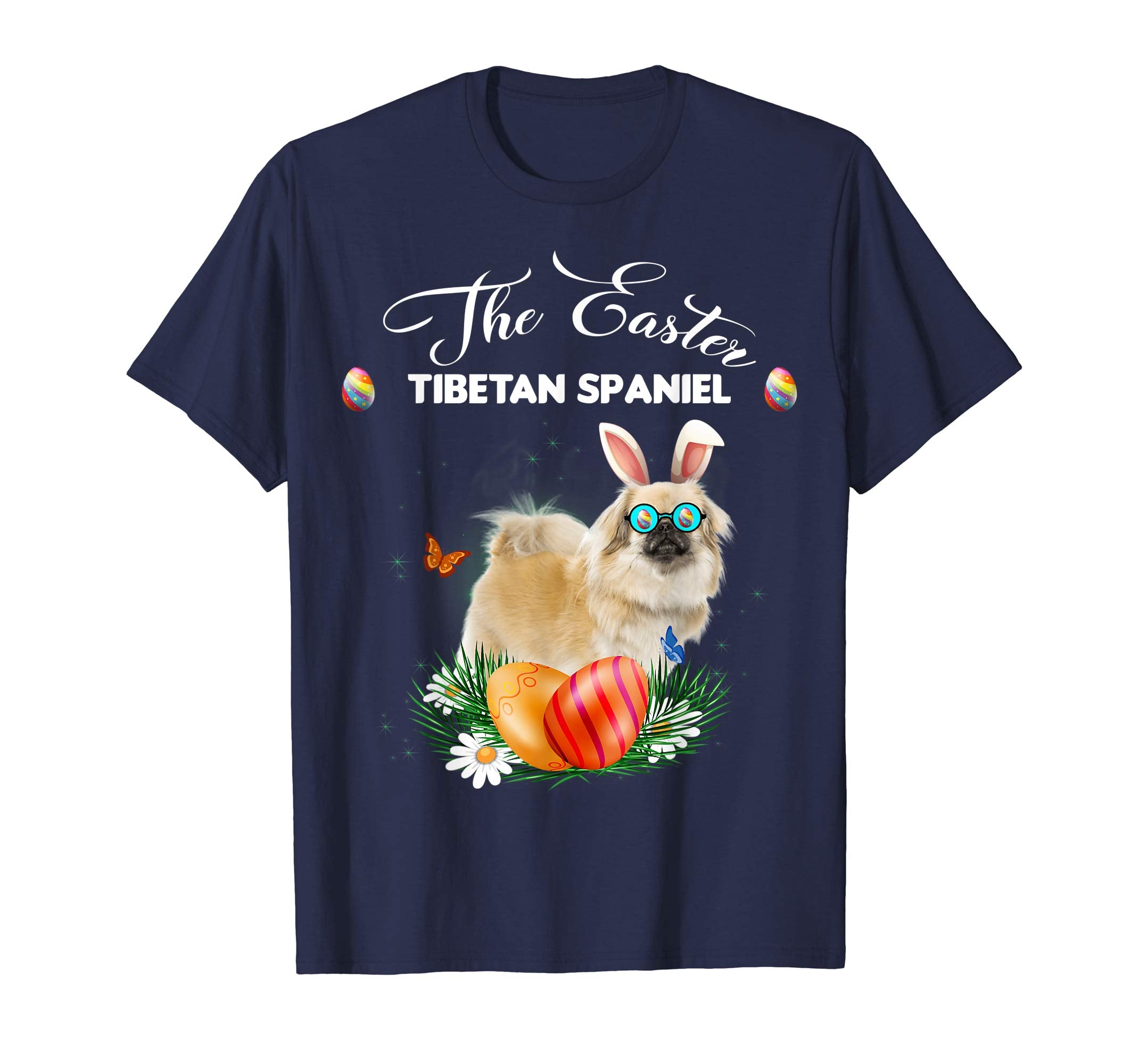 Tibetan Spaniel Bunny Easter Day Dog Gifts T-Shirt
