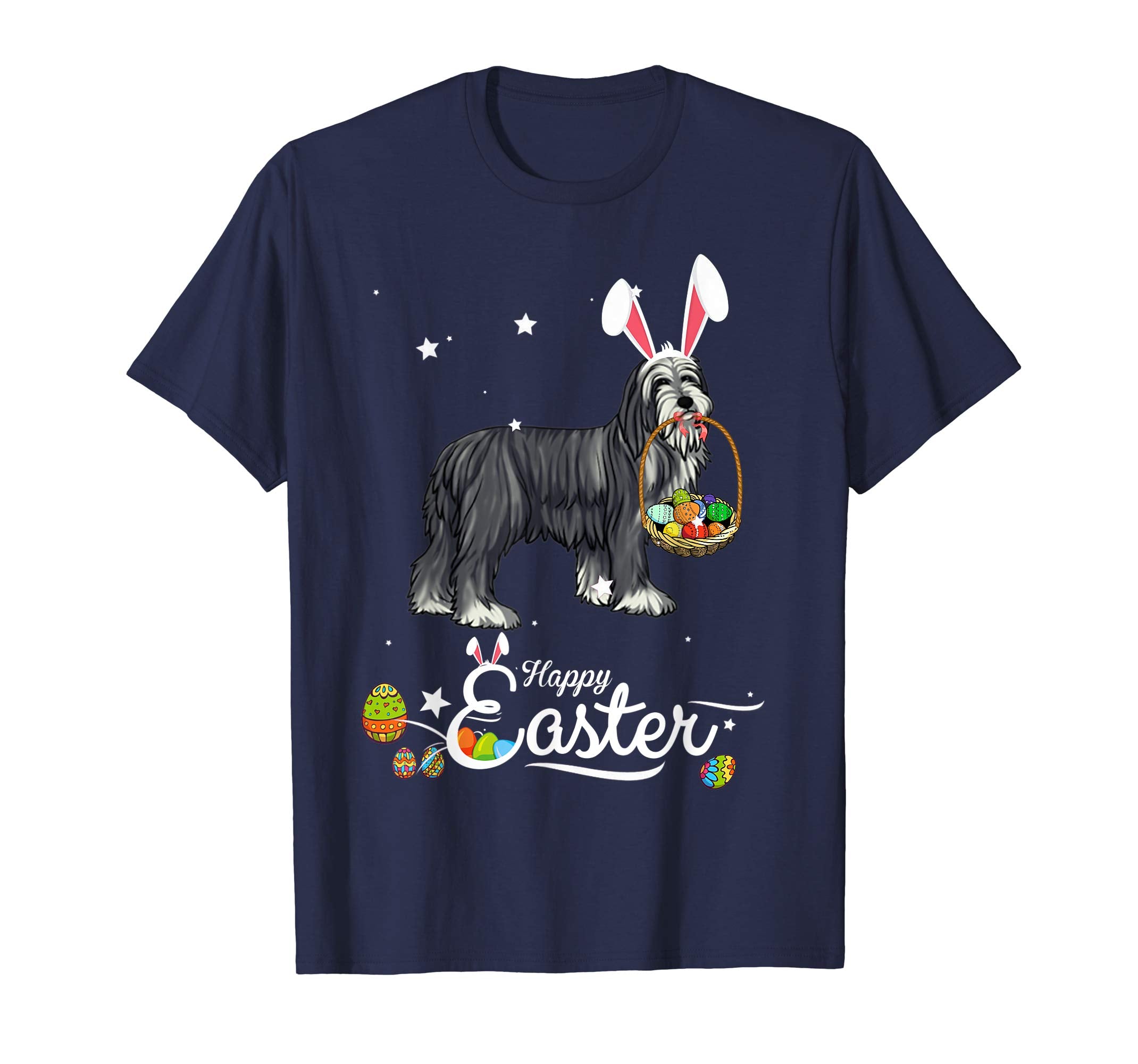 Bearded Collie Dog With Bunny Hat Easter Costume T Shirt
