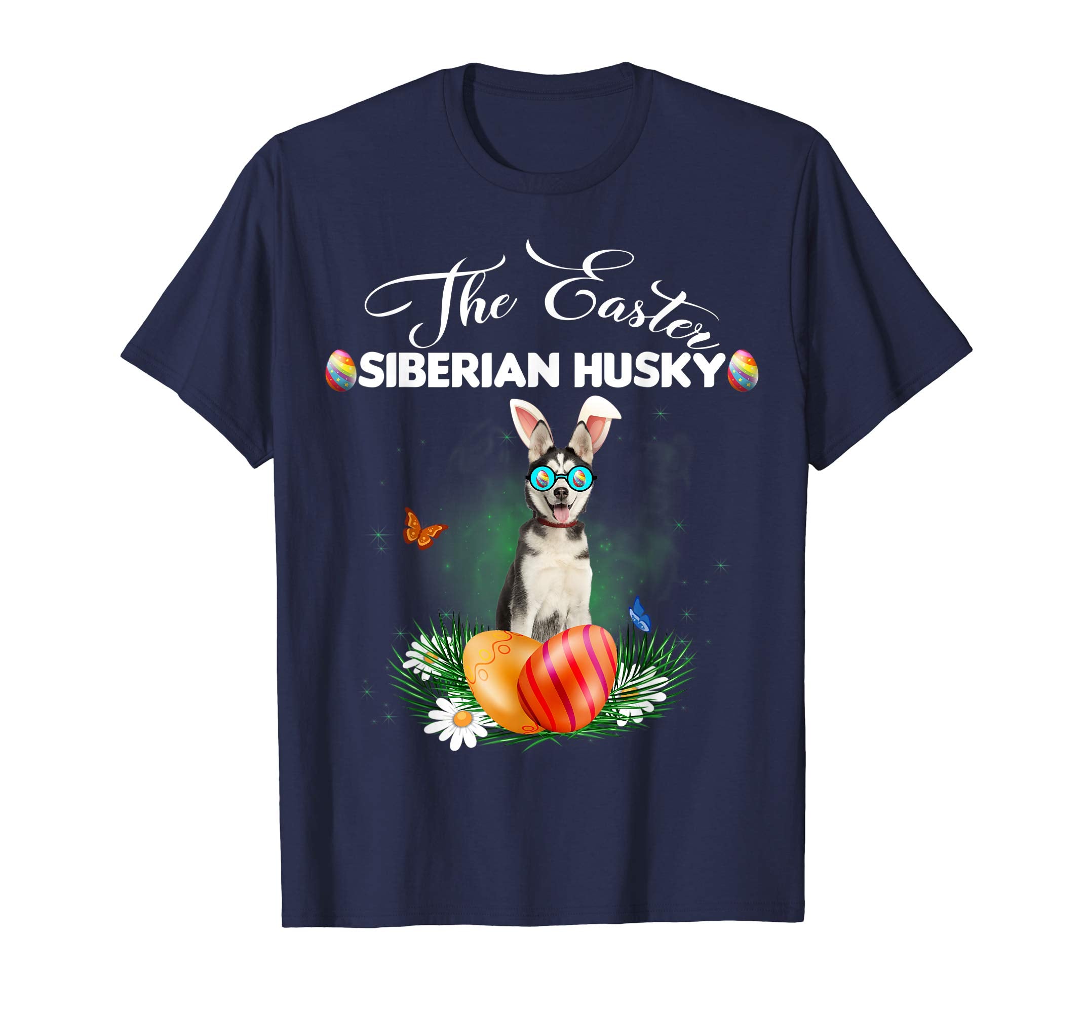 Siberian Husky Bunny Easter Day Dog Gifts T-Shirt