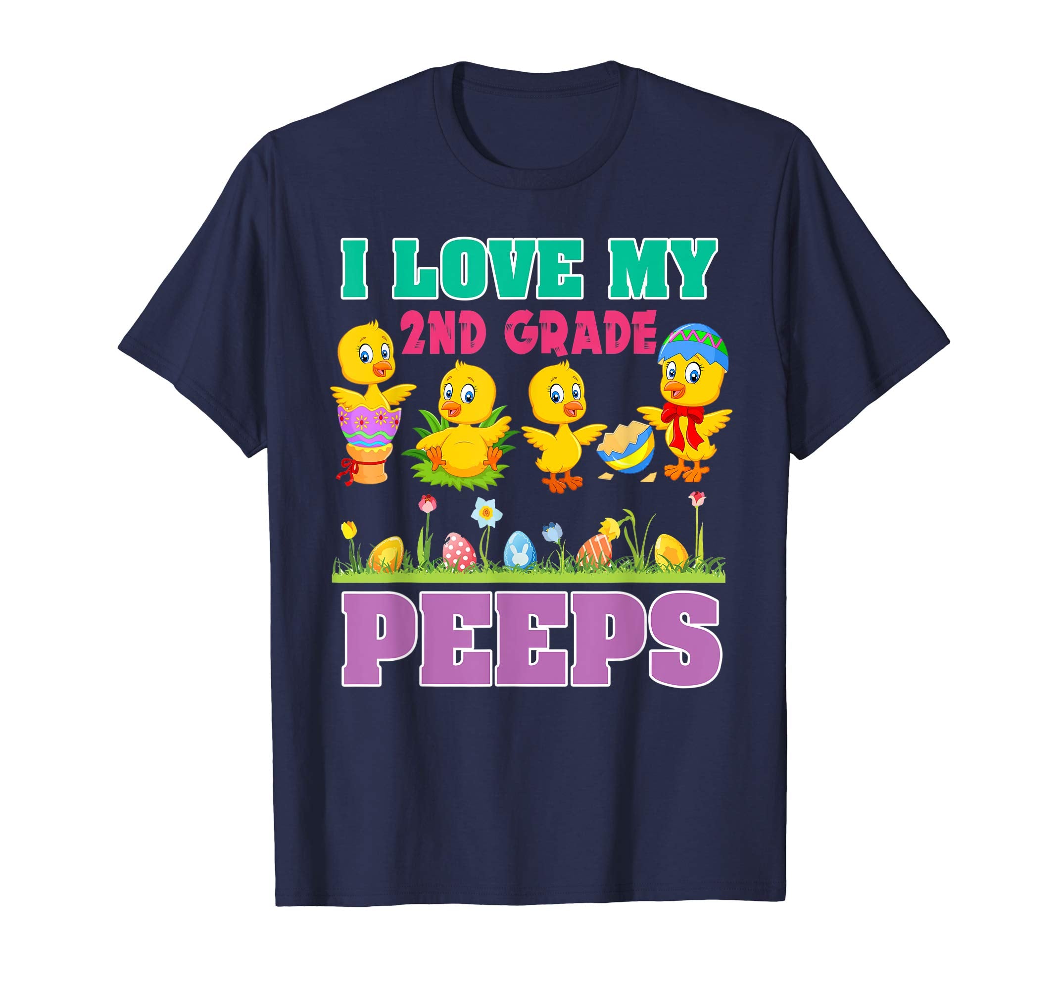 2nd Grade Teacher Easter Shirt Gift I Love 2nd Grade Peeps