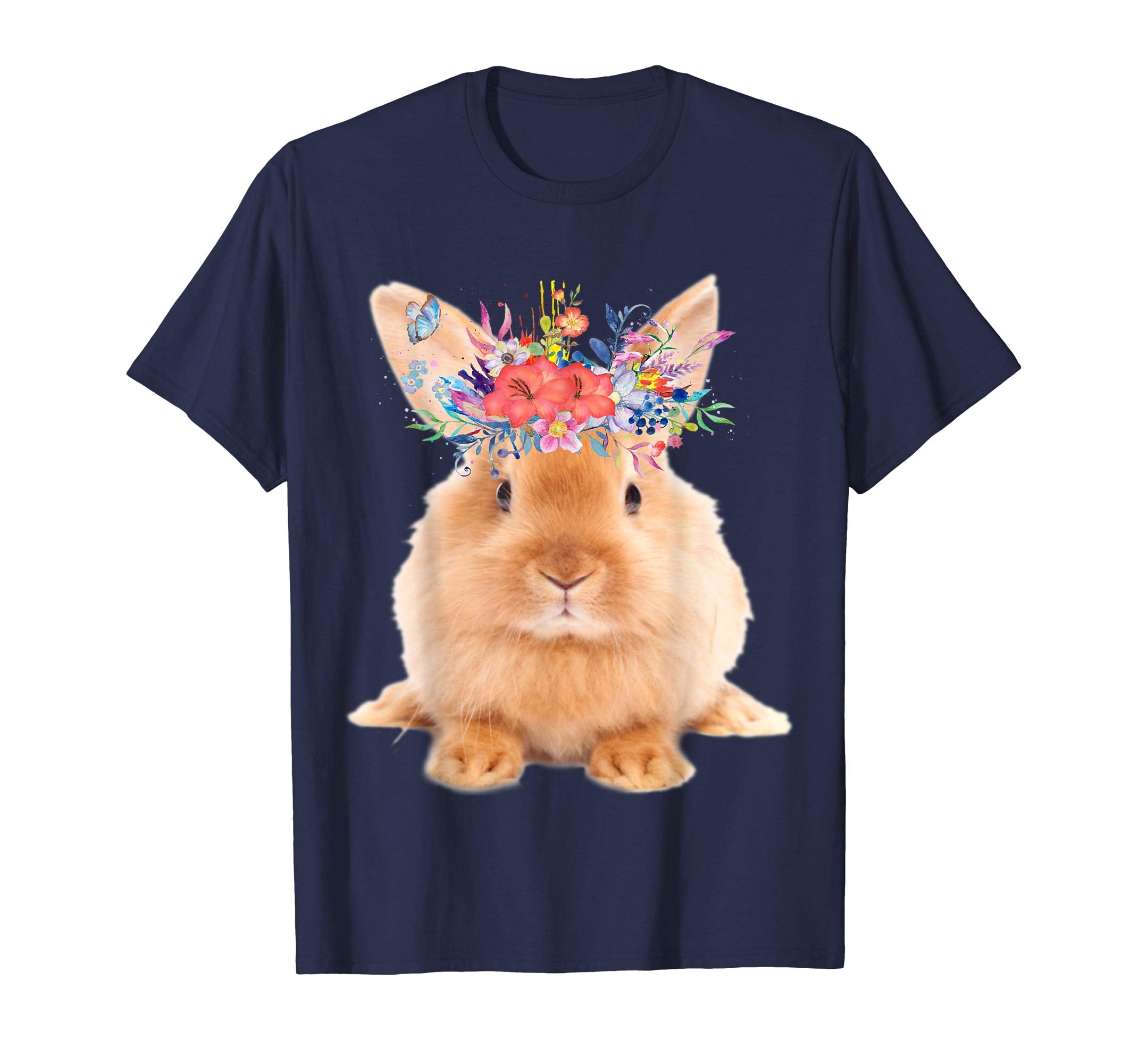 Floral Bunny Easter Womens Tshirt