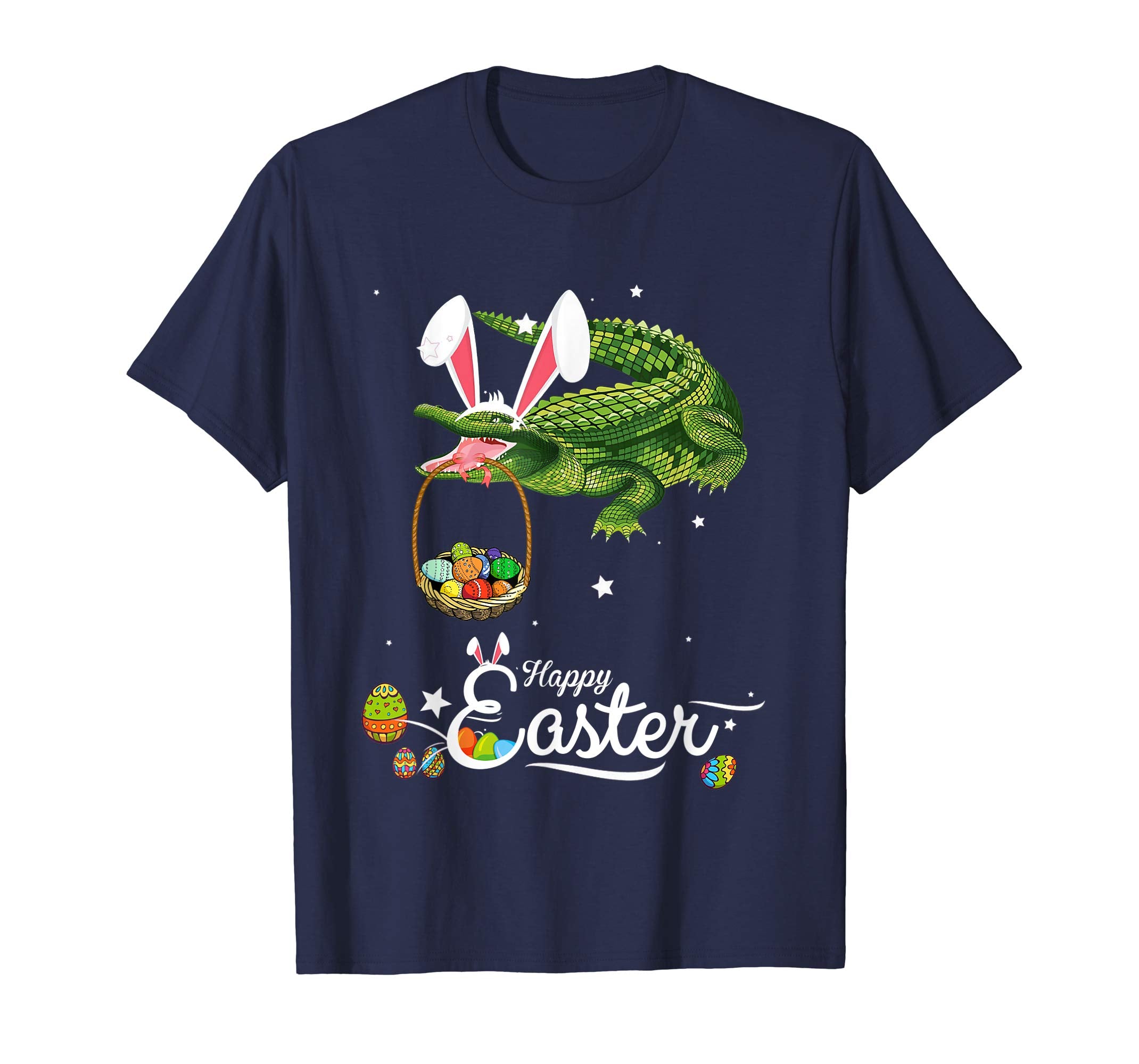 Cute Easter Crocodile with Bunny Ears and Eggs T Shirt