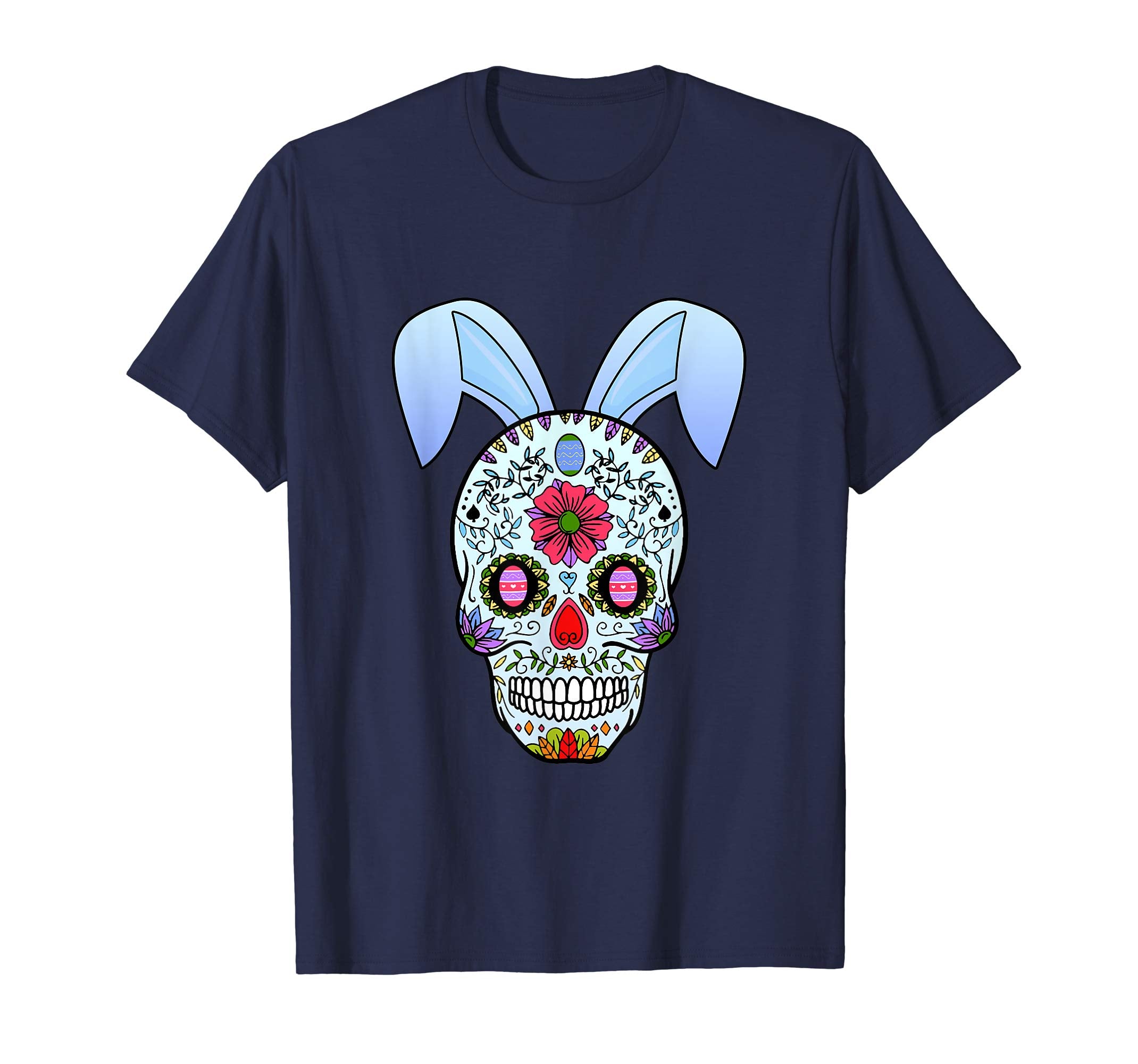 Funny Bunny Sugar Skull Easter Day T-Shirt Gift Day Of Dead
