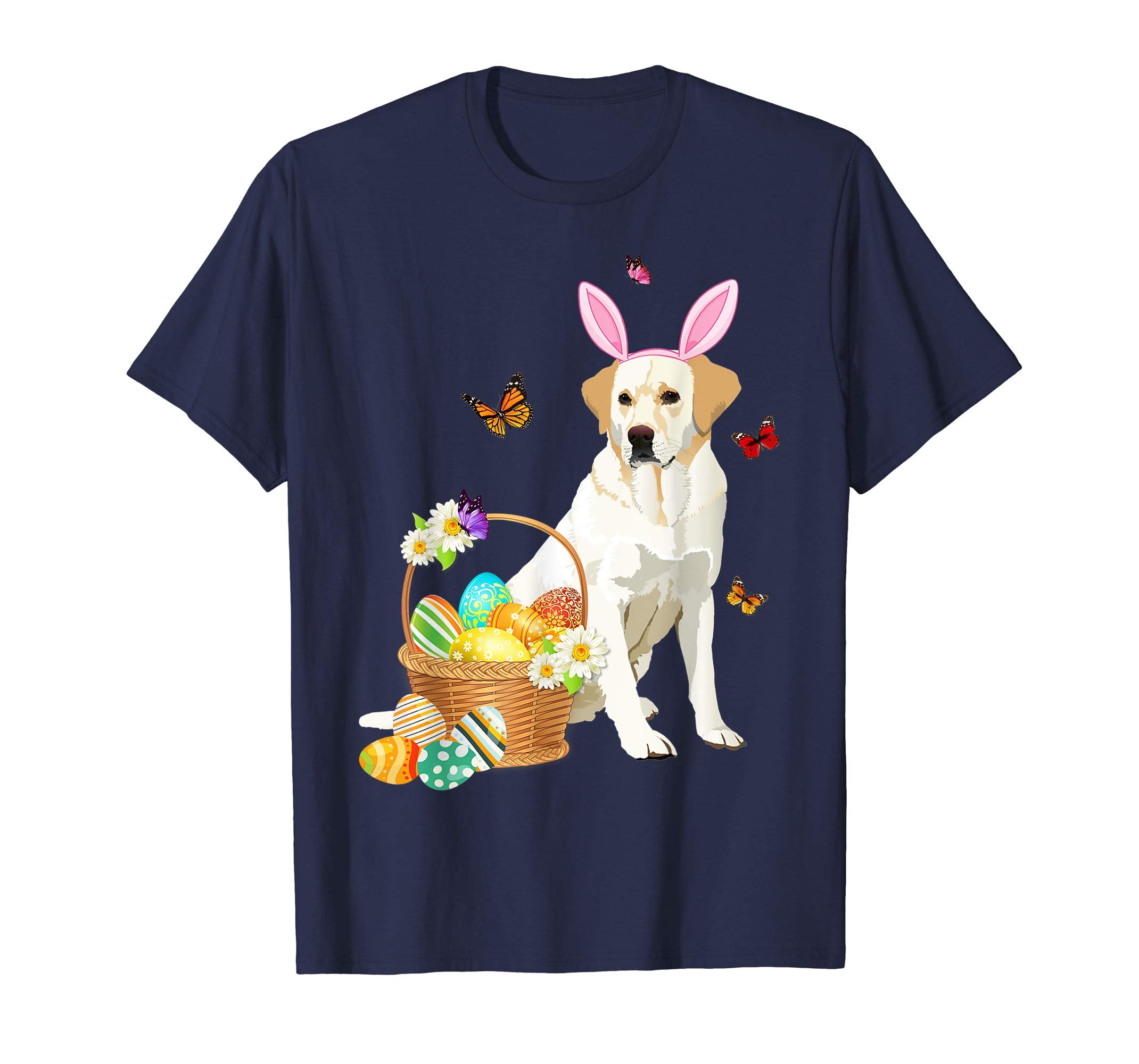 Labrador Bunny Hat Rabbit Easter Eggs Shirt Happy Ea