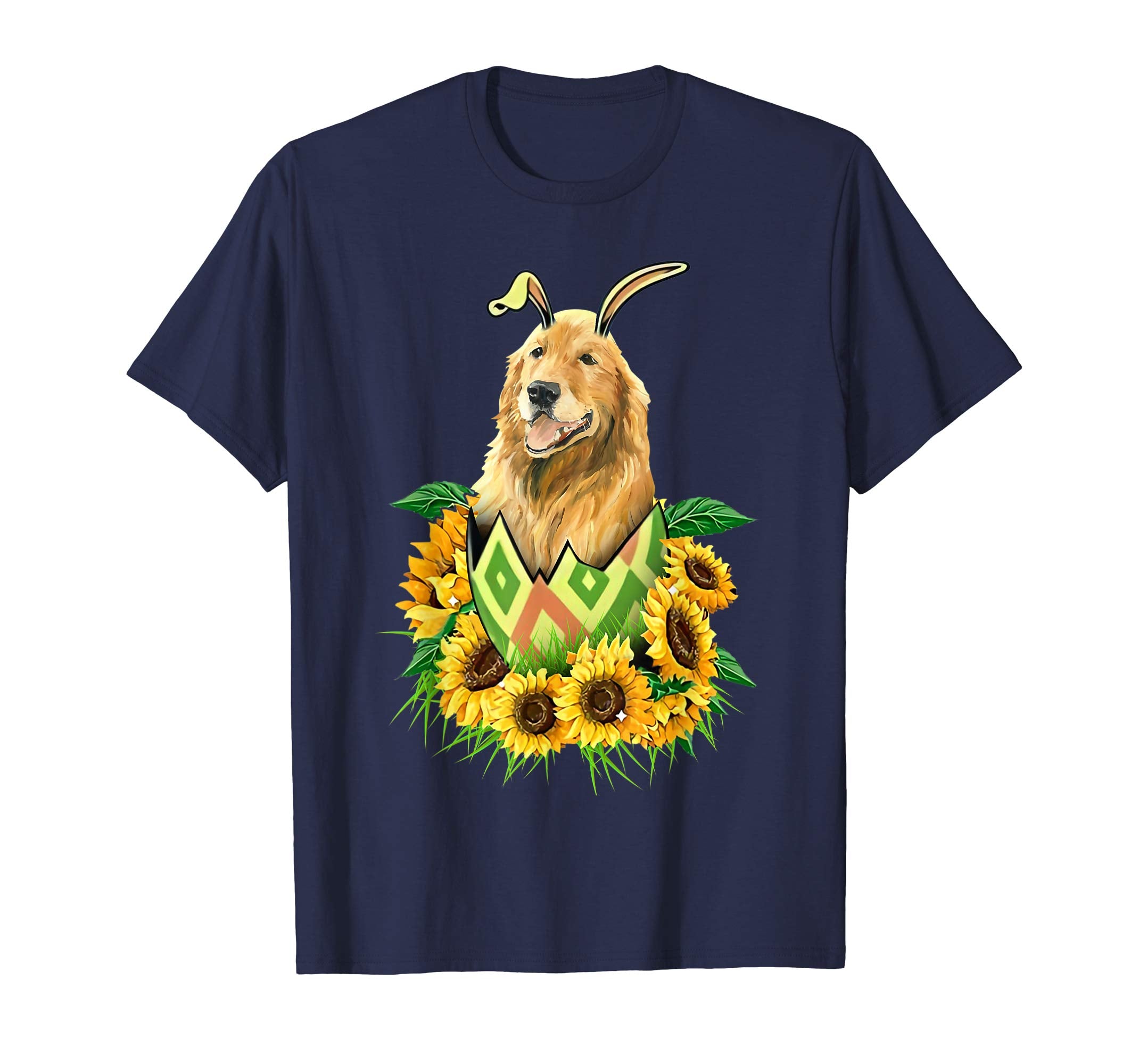 Golden Ritriever dog sunflower easter shirt