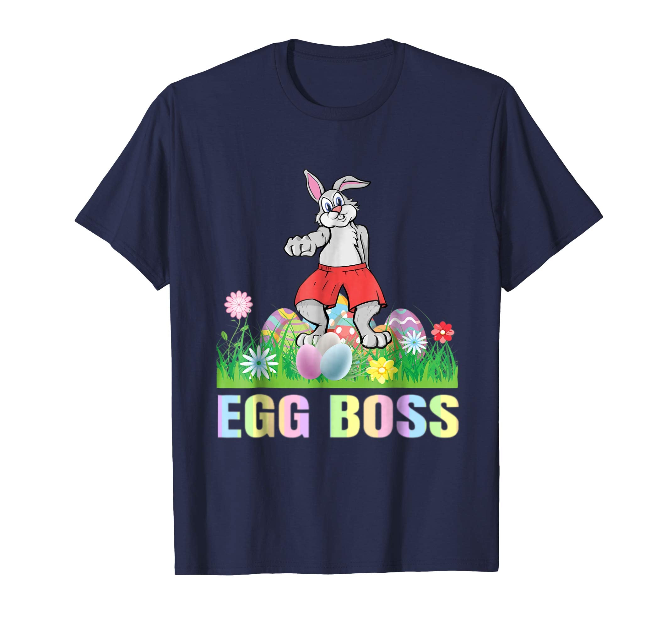 Egg Boss Easter Bunny T Shirt Kids Boys Girls
