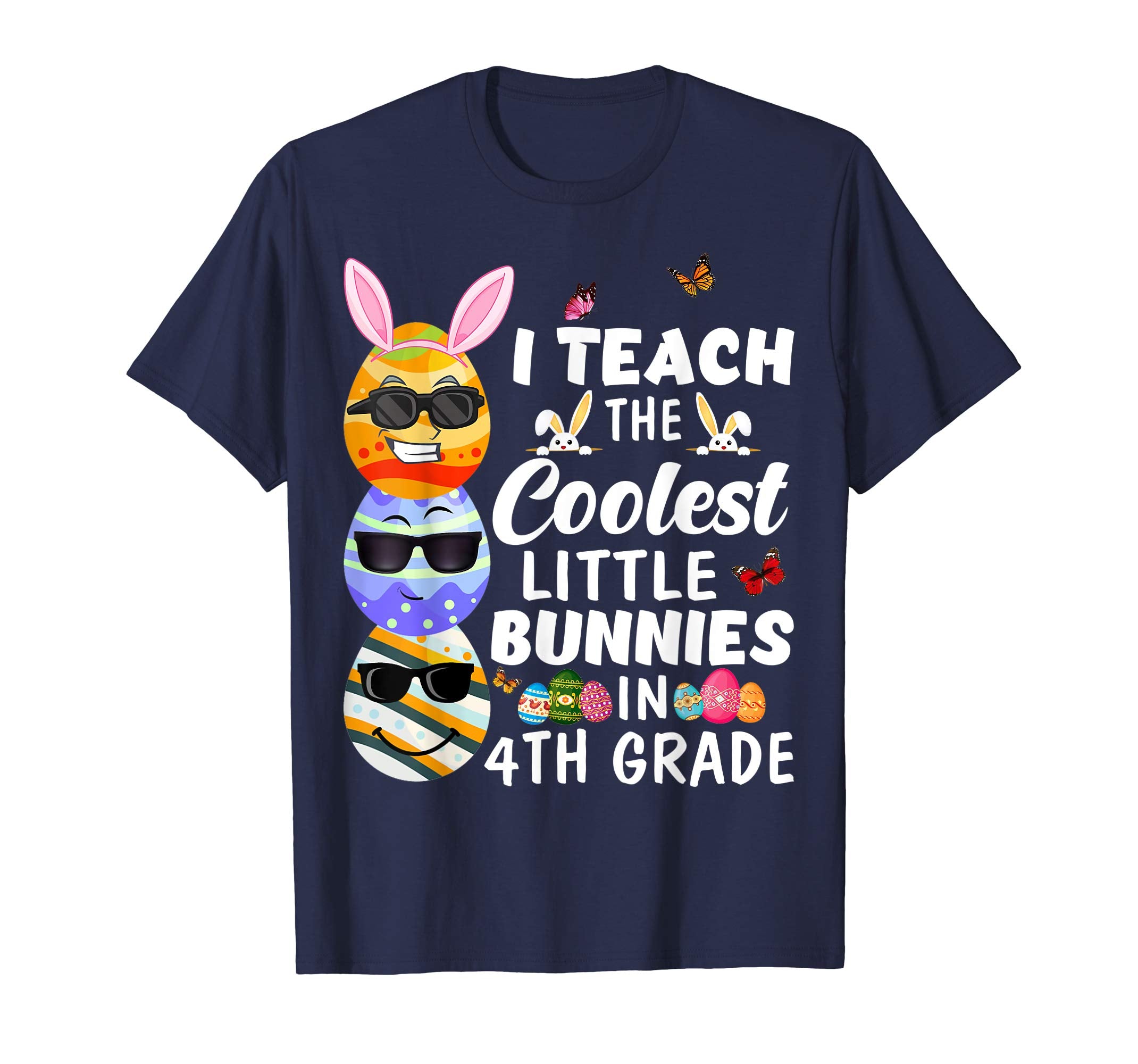 Easter 4th Grade Teacher Shirt Easter Eggs Emoji Funny Gift