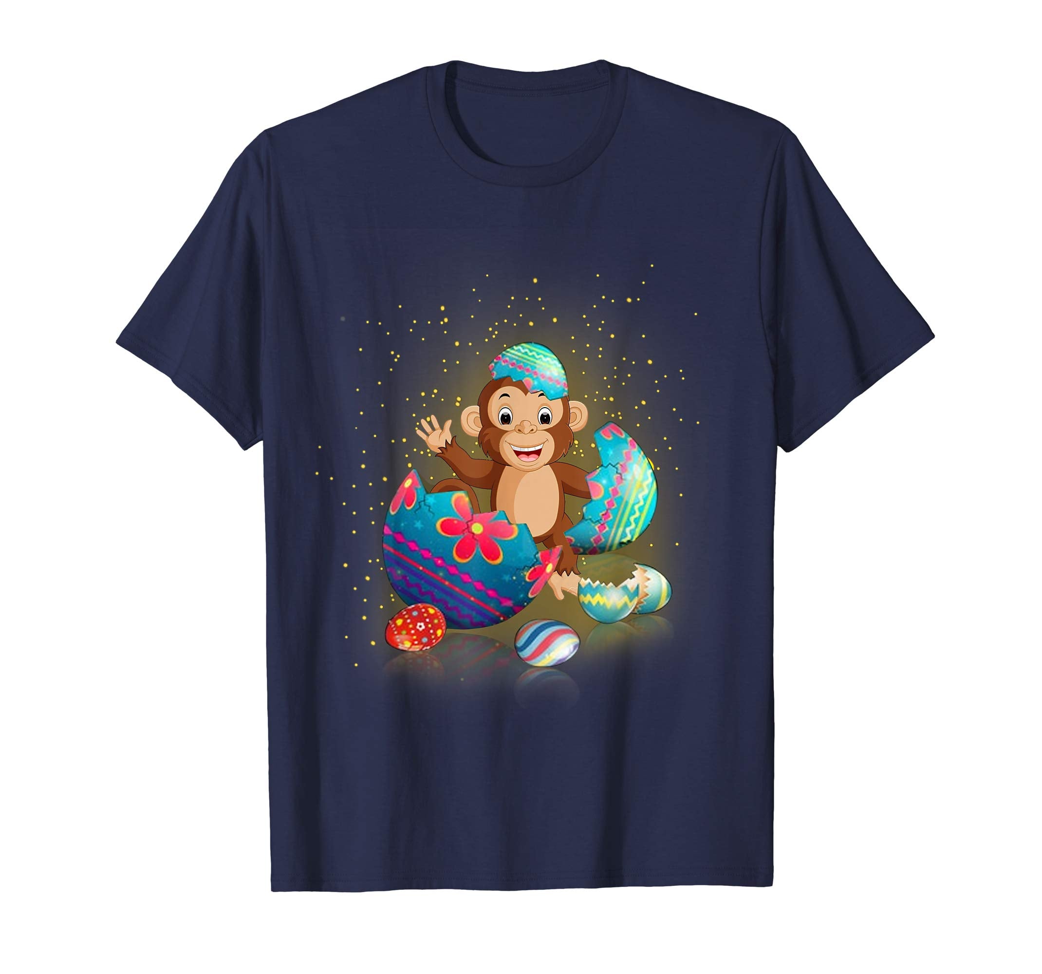 Monkey Easter Eggs Funny T-Shirts Happy Easter Bunny Gifts