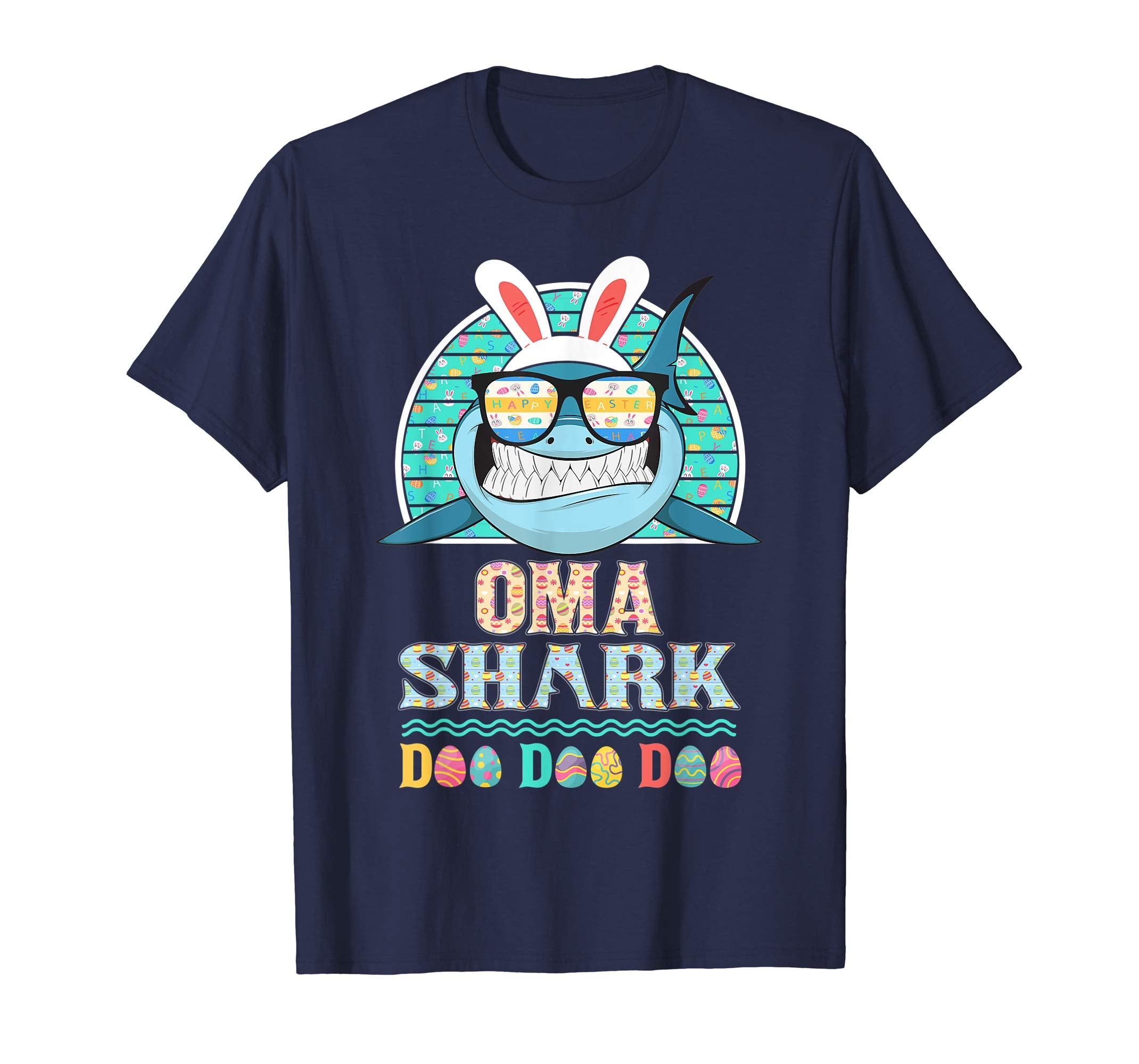 Funny Oma Shark Happy Easter Day Gift Family Shirt