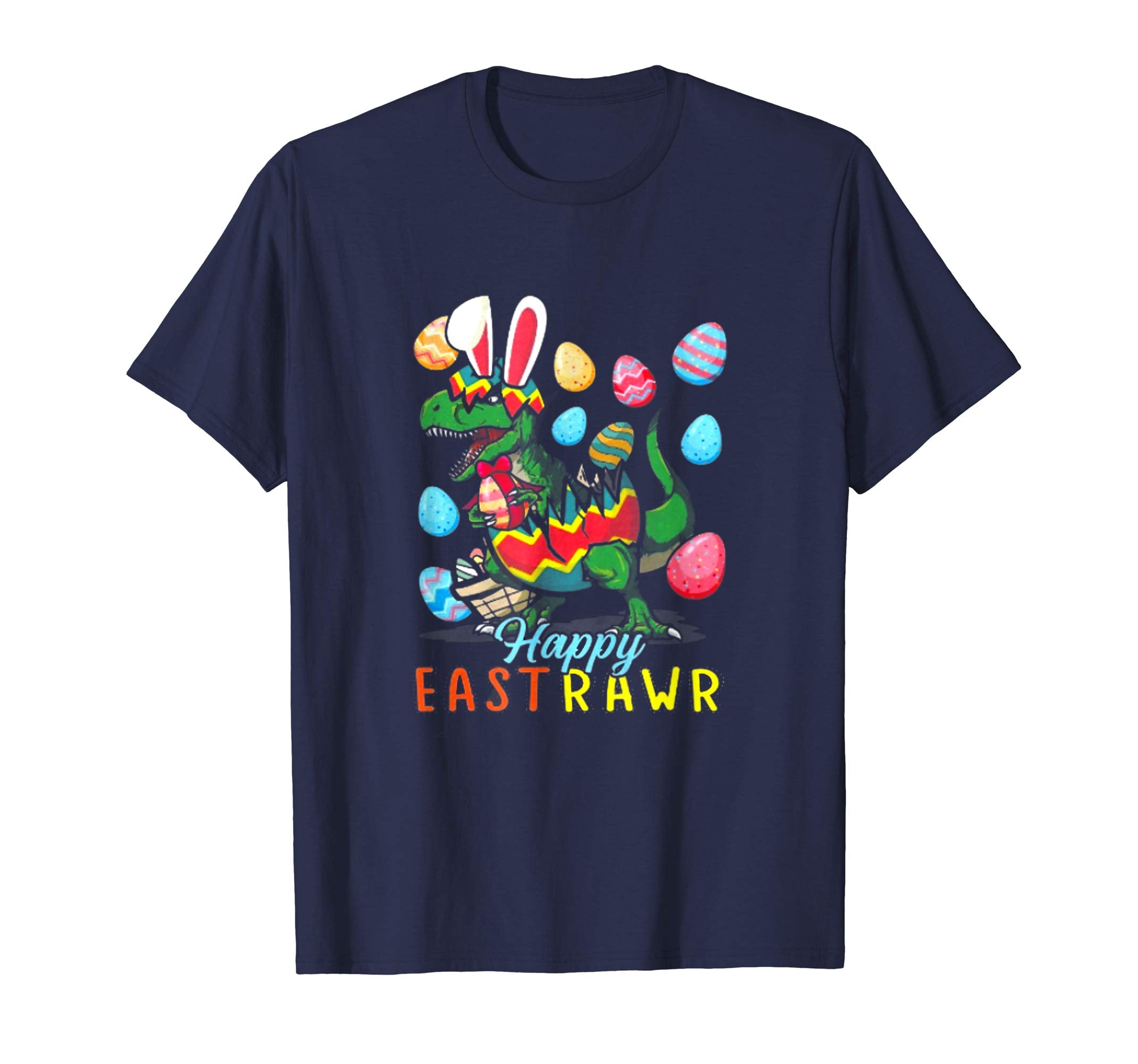 Dinosaur Easter Tshirt Happy Eastrawr T Rex Bunny Egg Shirt