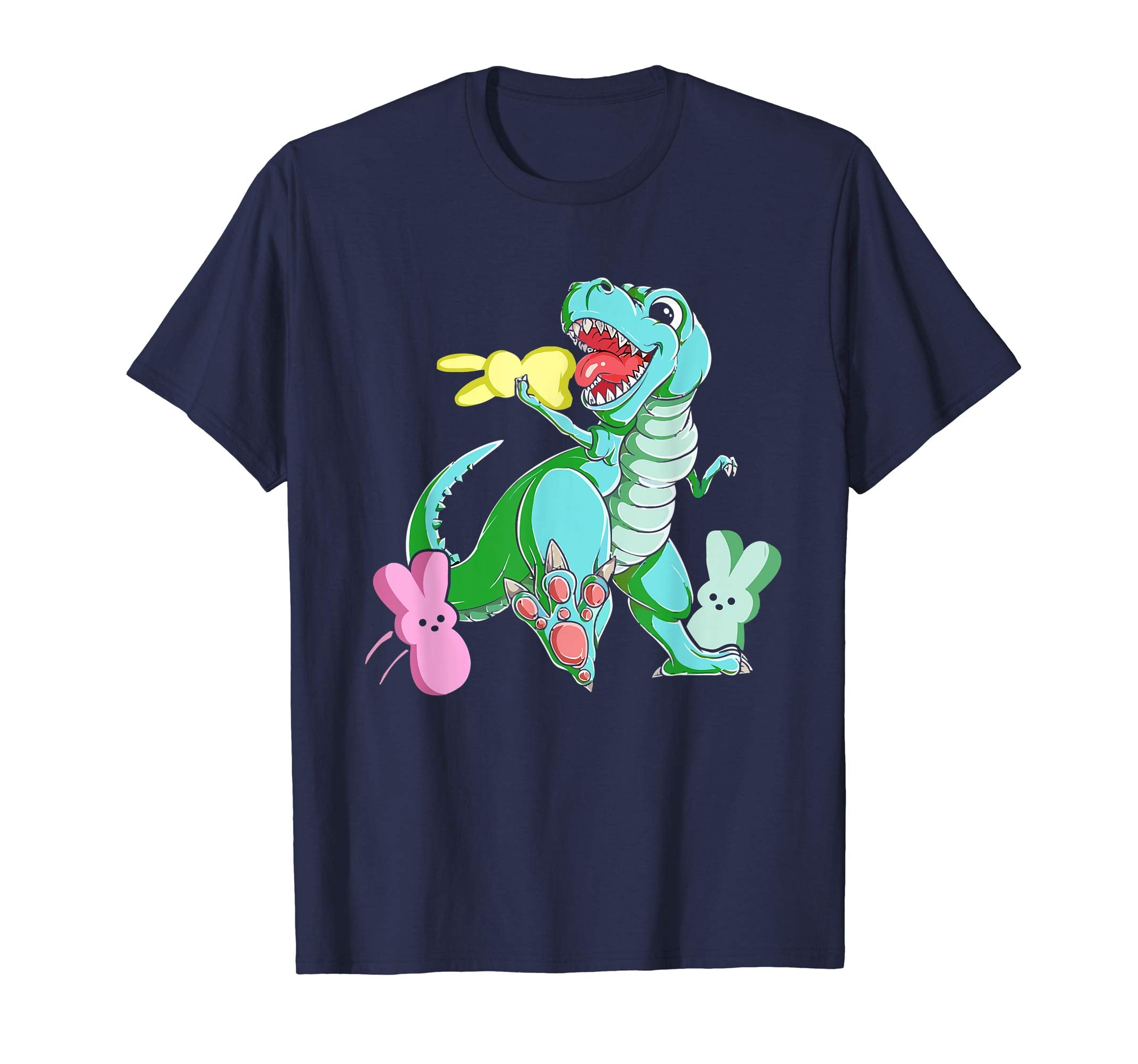 Dinosaur T-rex Eat Bunny Peeps-Happy Easter Day Shirt