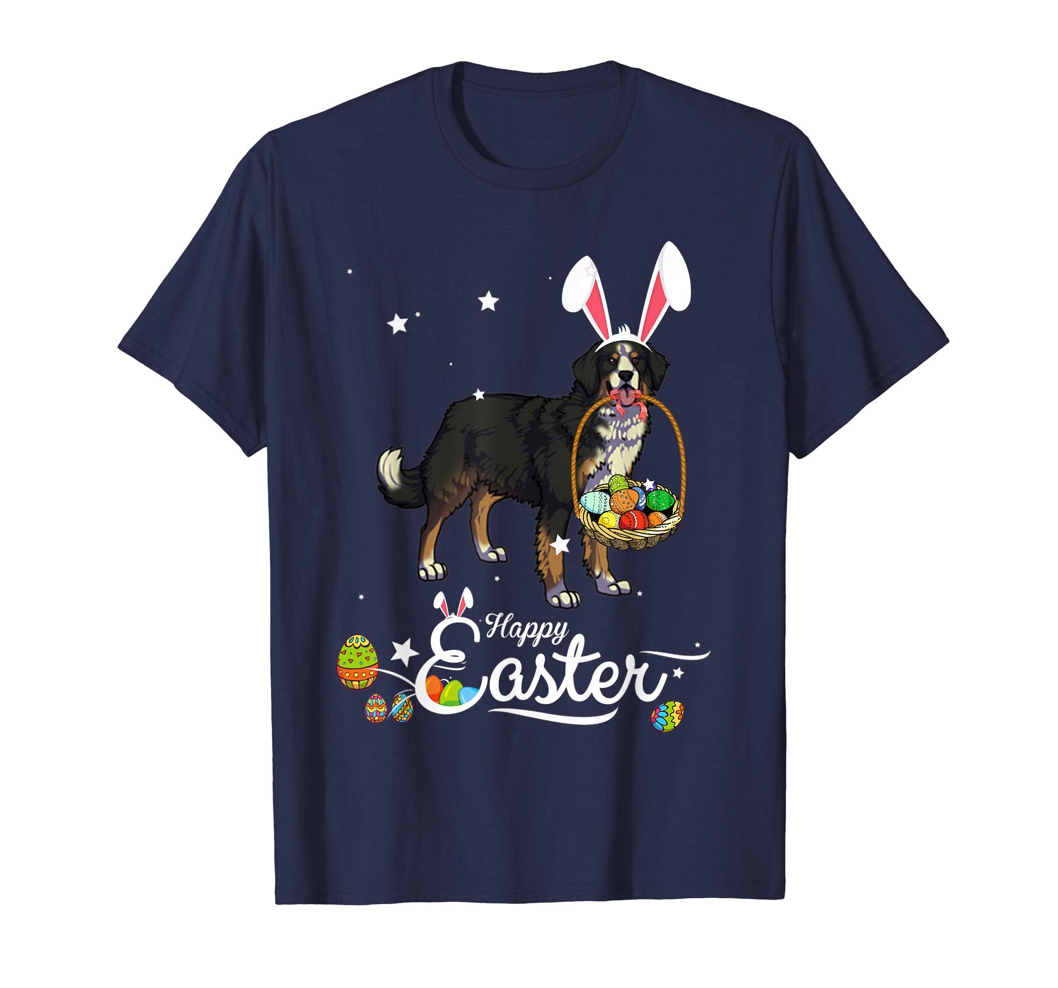 Bernese Mountain Dog With Bunny Hat Easter Costume T Shirt