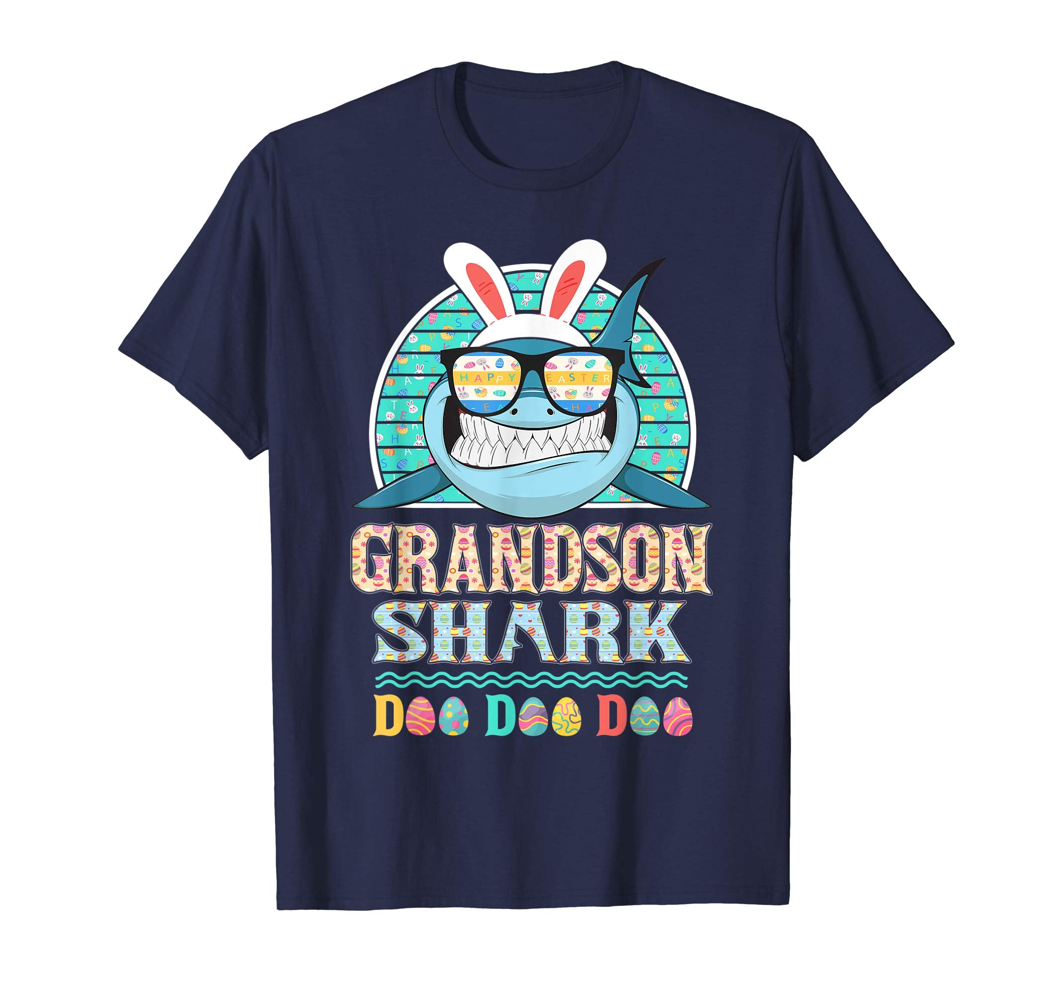 Funny Grandson Shark Happy Easter Day Gift Family Shirt