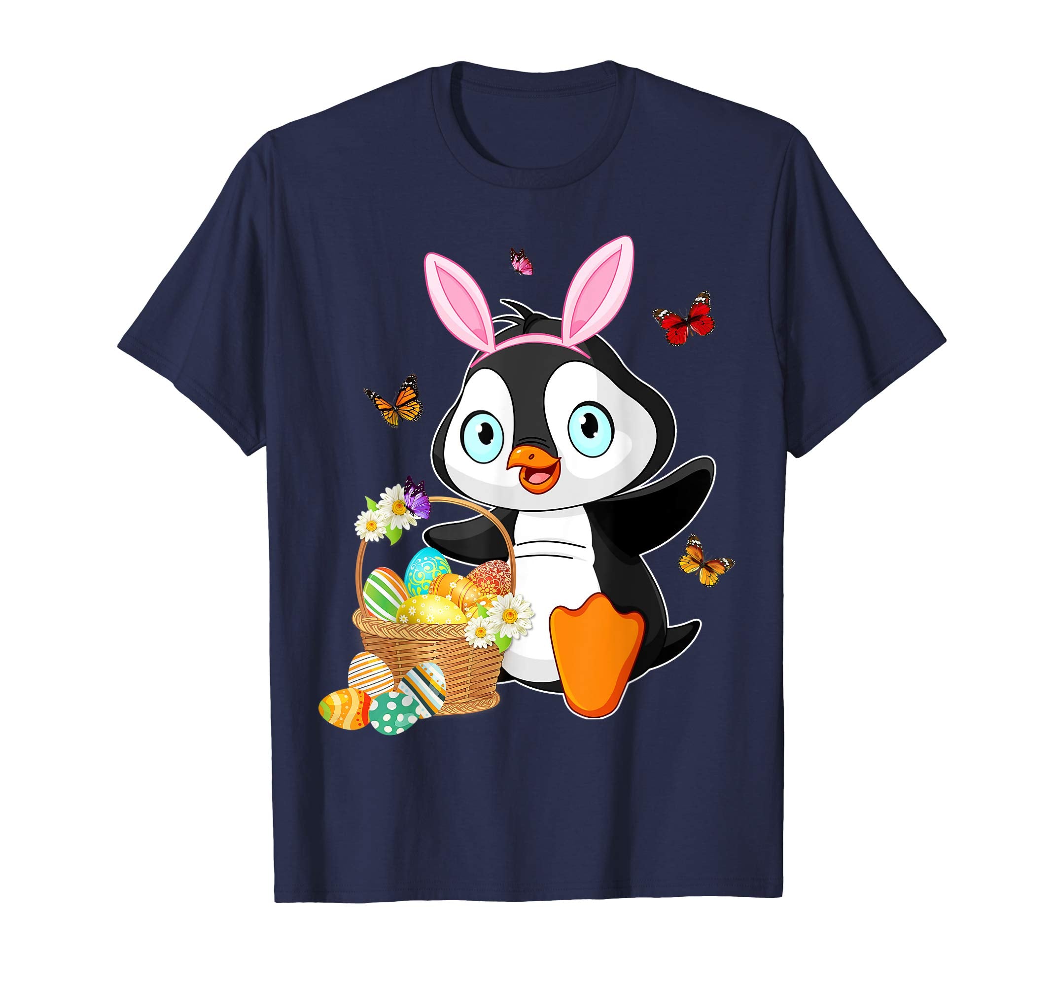 Penguin Bunny Hat Rabbit Easter Eggs Shirt Happy Ea