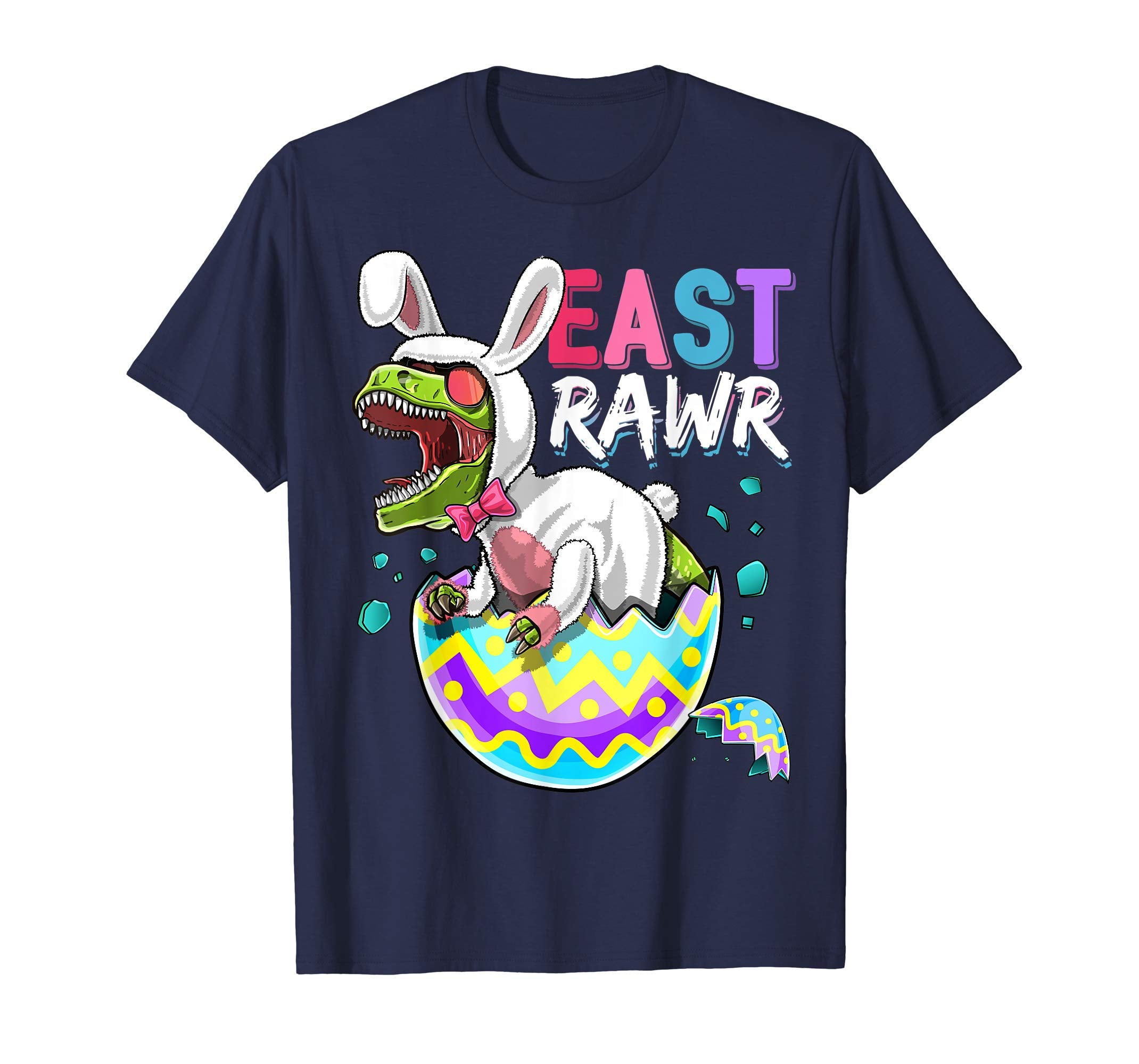 Happy Eastrawr T Rex Dinosaur Easter Bunny Egg Shirt Kids