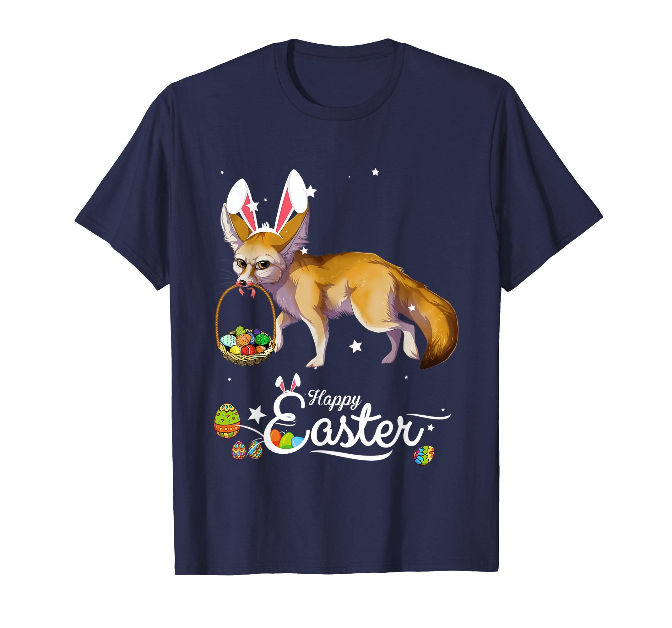Cute Easter Fox with Bunny Ears and Eggs T Shirt