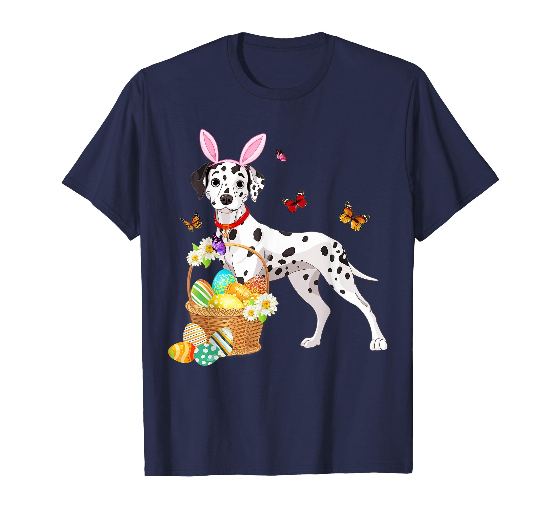 Dalmatian Bunny Hat Rabbit Easter Eggs Shirt Happy Ea