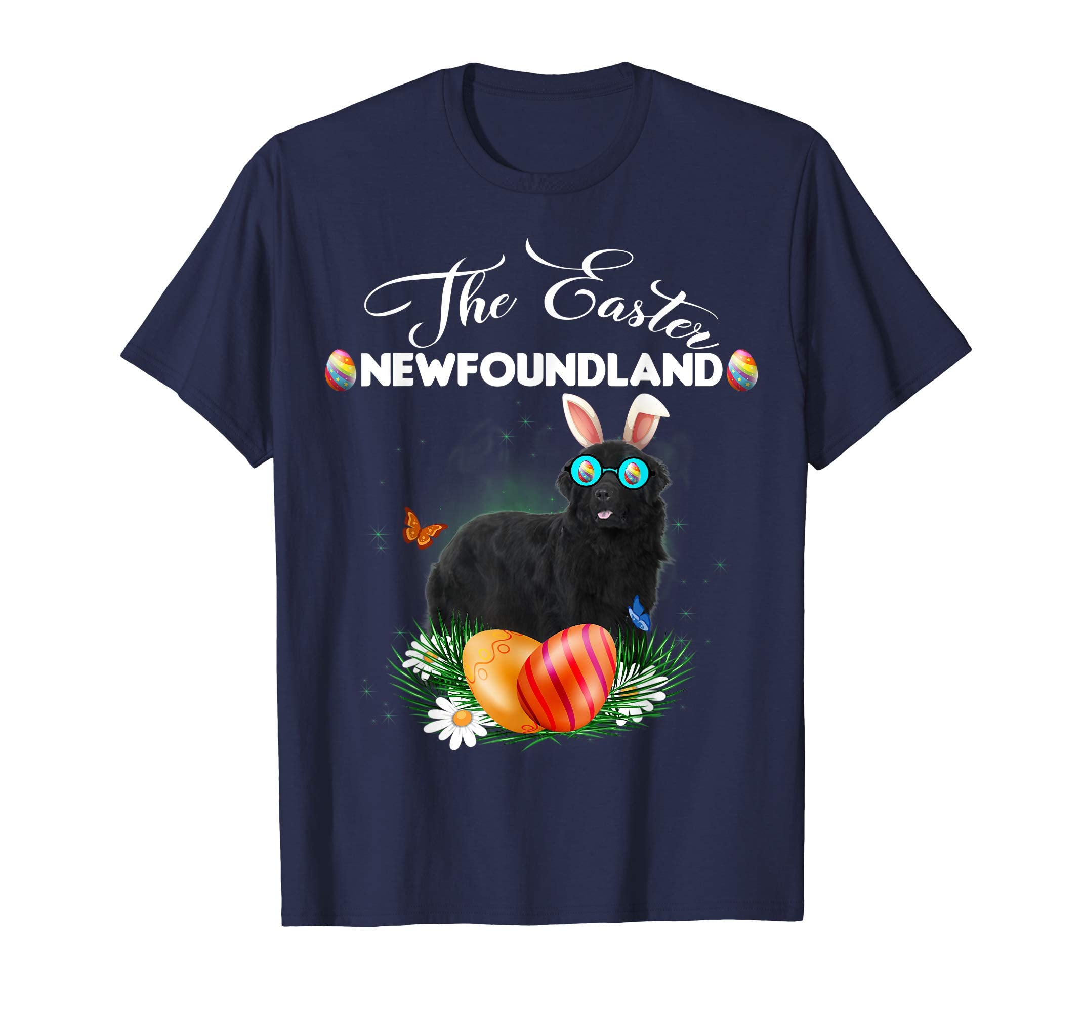 Newfoundland Bunny Easter Day Dog Gifts T-Shirt