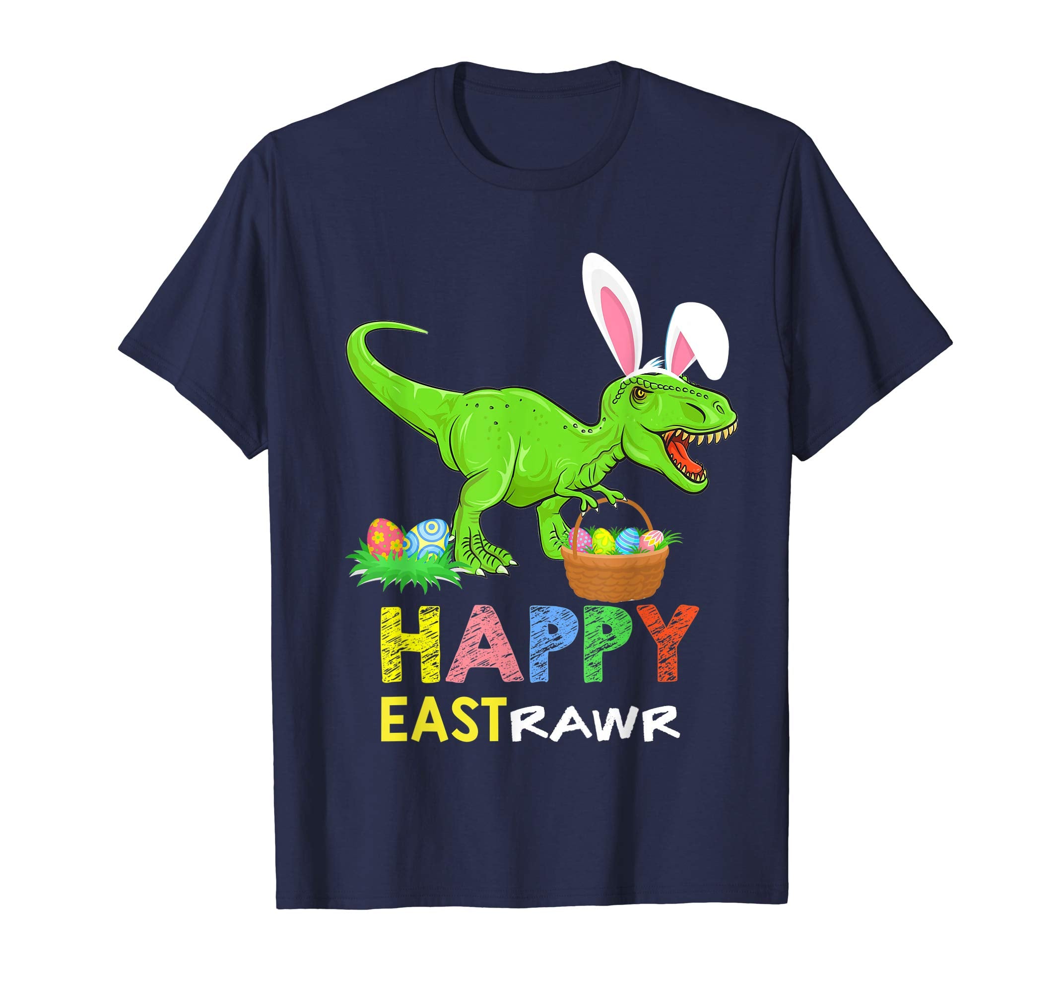 Happy Eastrawr T Rex Dinosaur Easter Bunny Egg Shirt Kids