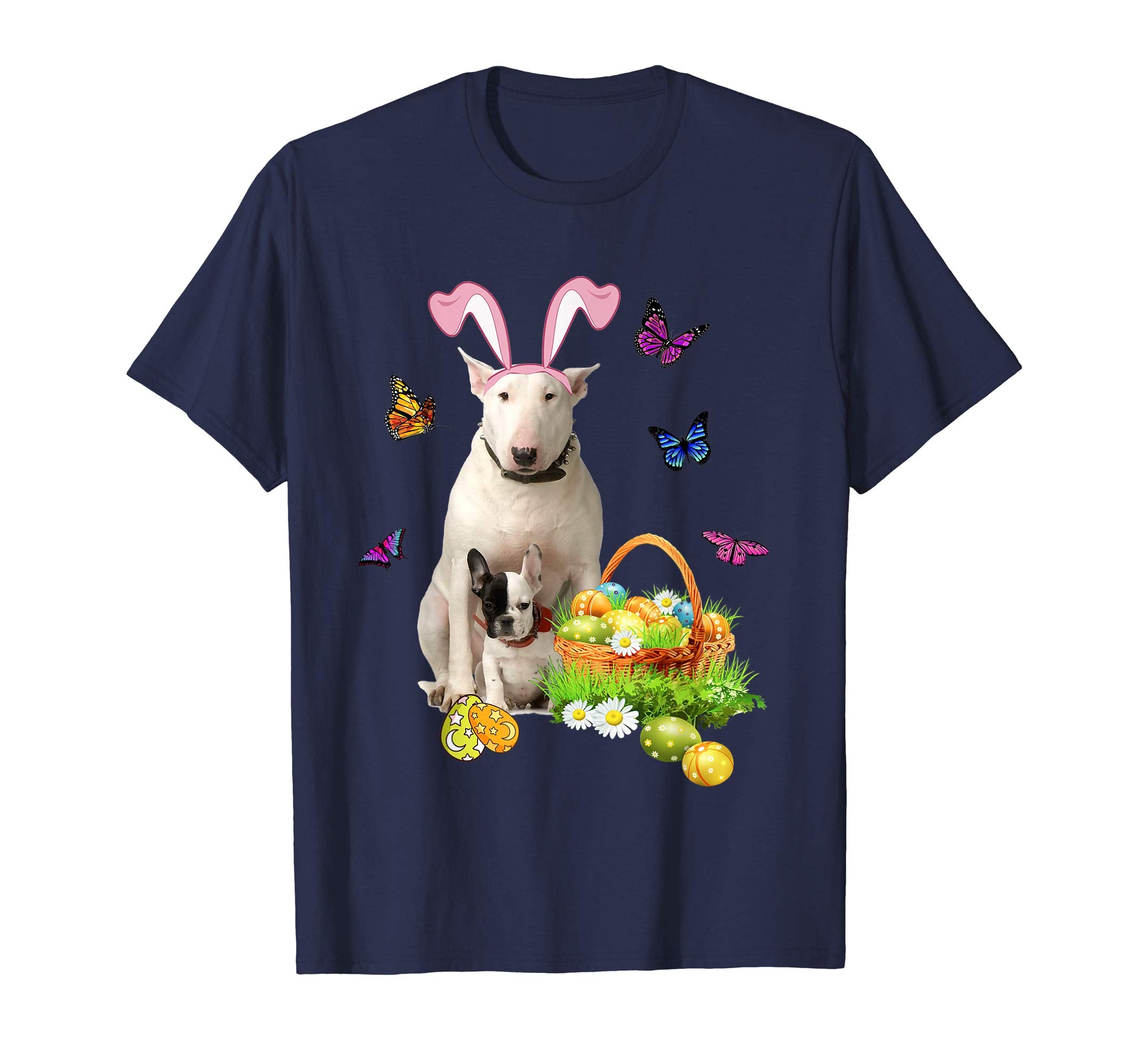Bull Terrier Bunny Hat Rabbit Easter Eggs T-Shirt
