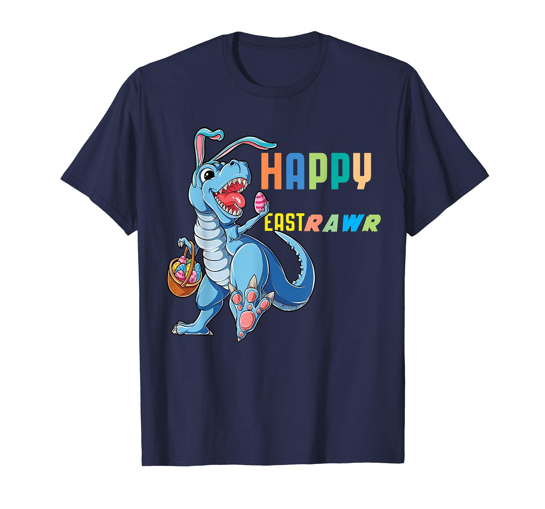 Happy Eastrawr T Rex Dinosaur Easter Bunny Egg Shirt Kids
