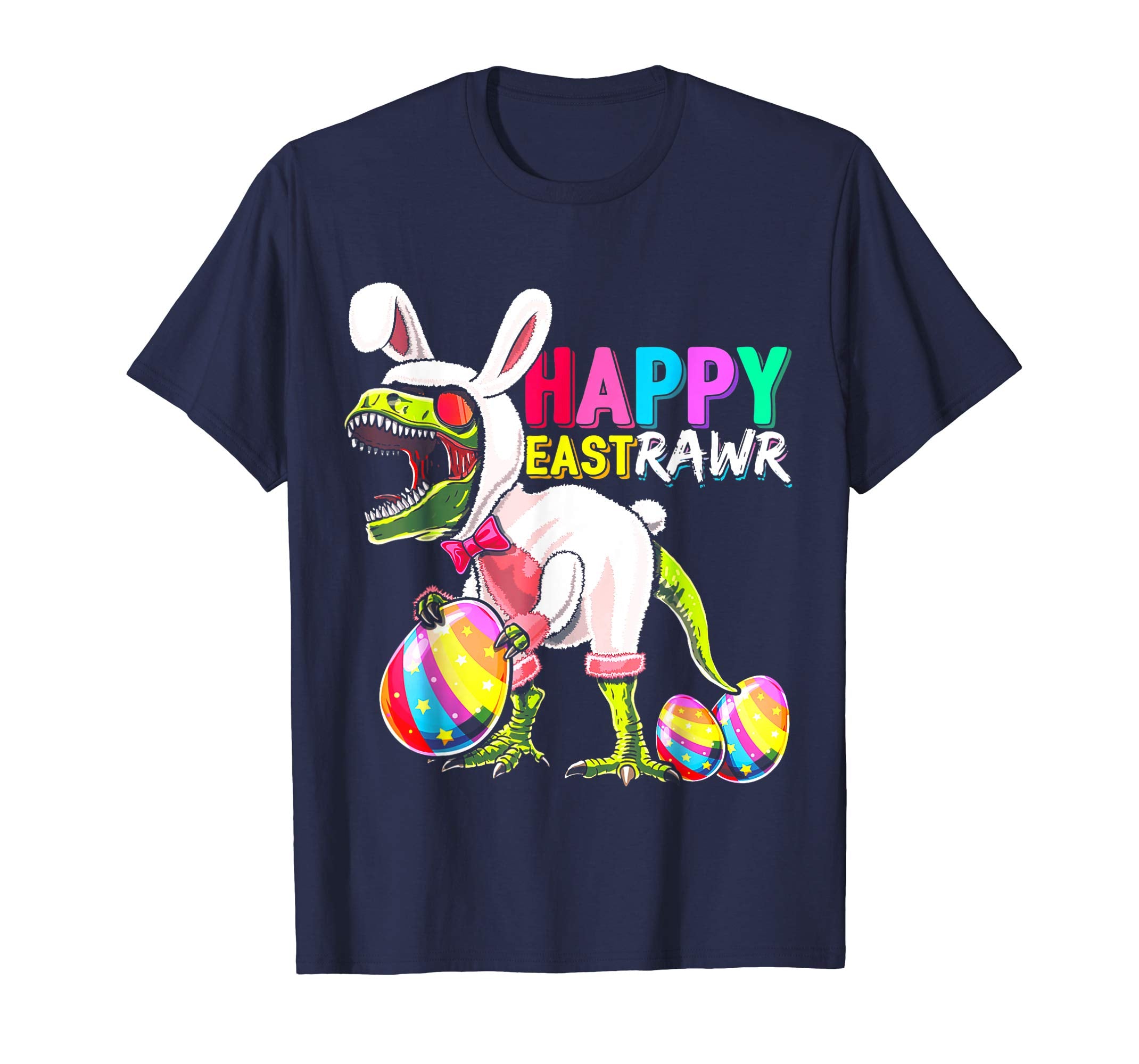 Happy Eastrawr T Rex Dinosaur Easter Bunny Egg Shirt Kids