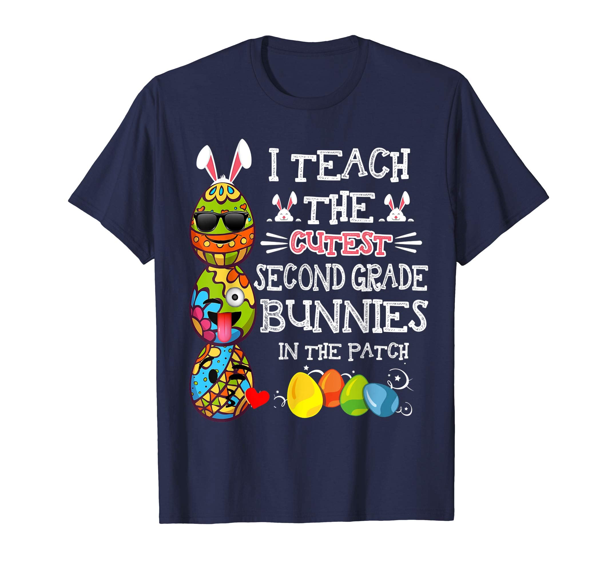 Easter Second Grade Teacher T Shirt Easter Egg Emoji Shirt