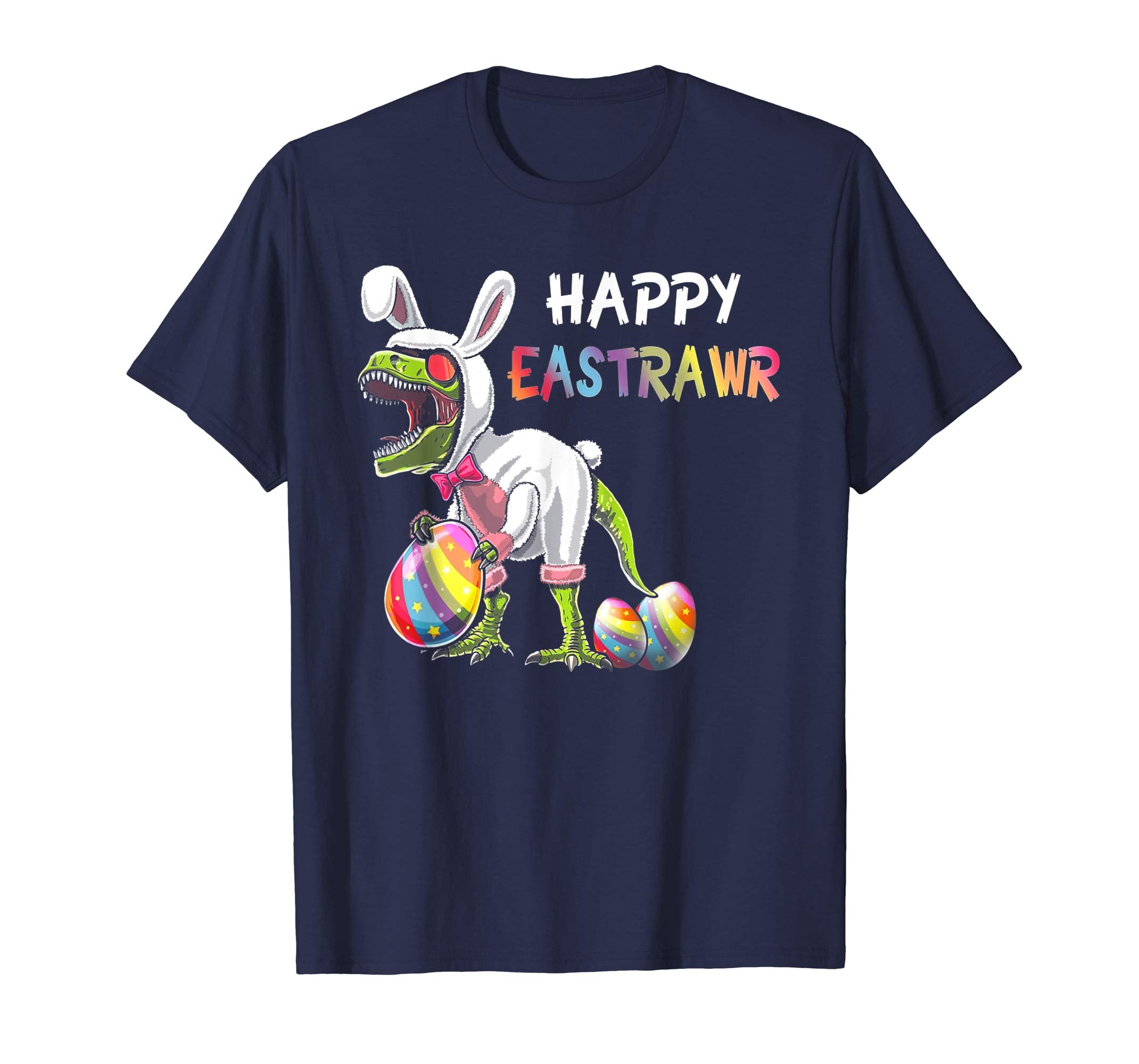 Happy Eastrawr T Rex Dinosaur Easter Bunny Egg Shirt Kids
