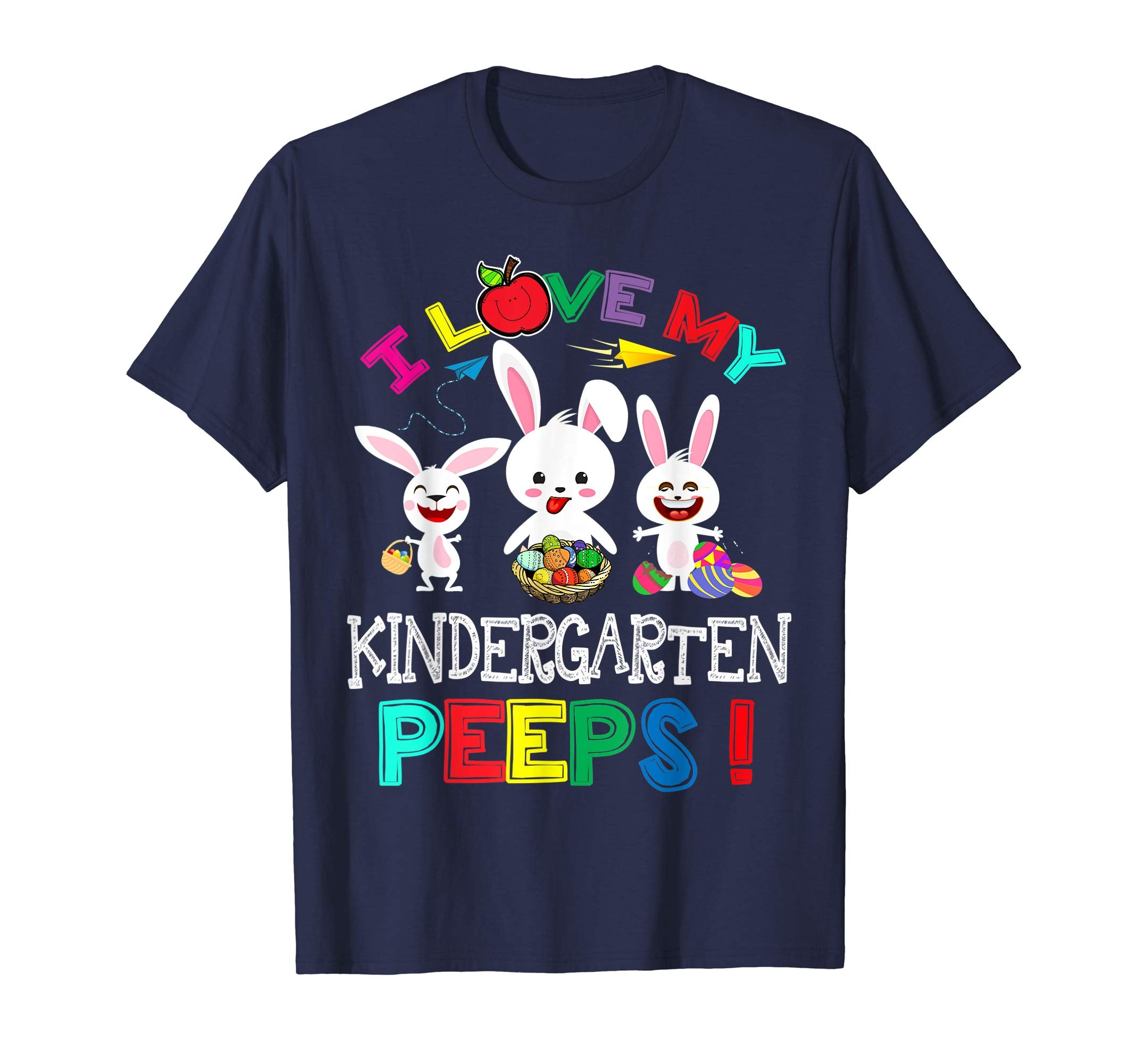 I Love My Kindergarten Peeps Bunnies Easter Teacher T Shirt