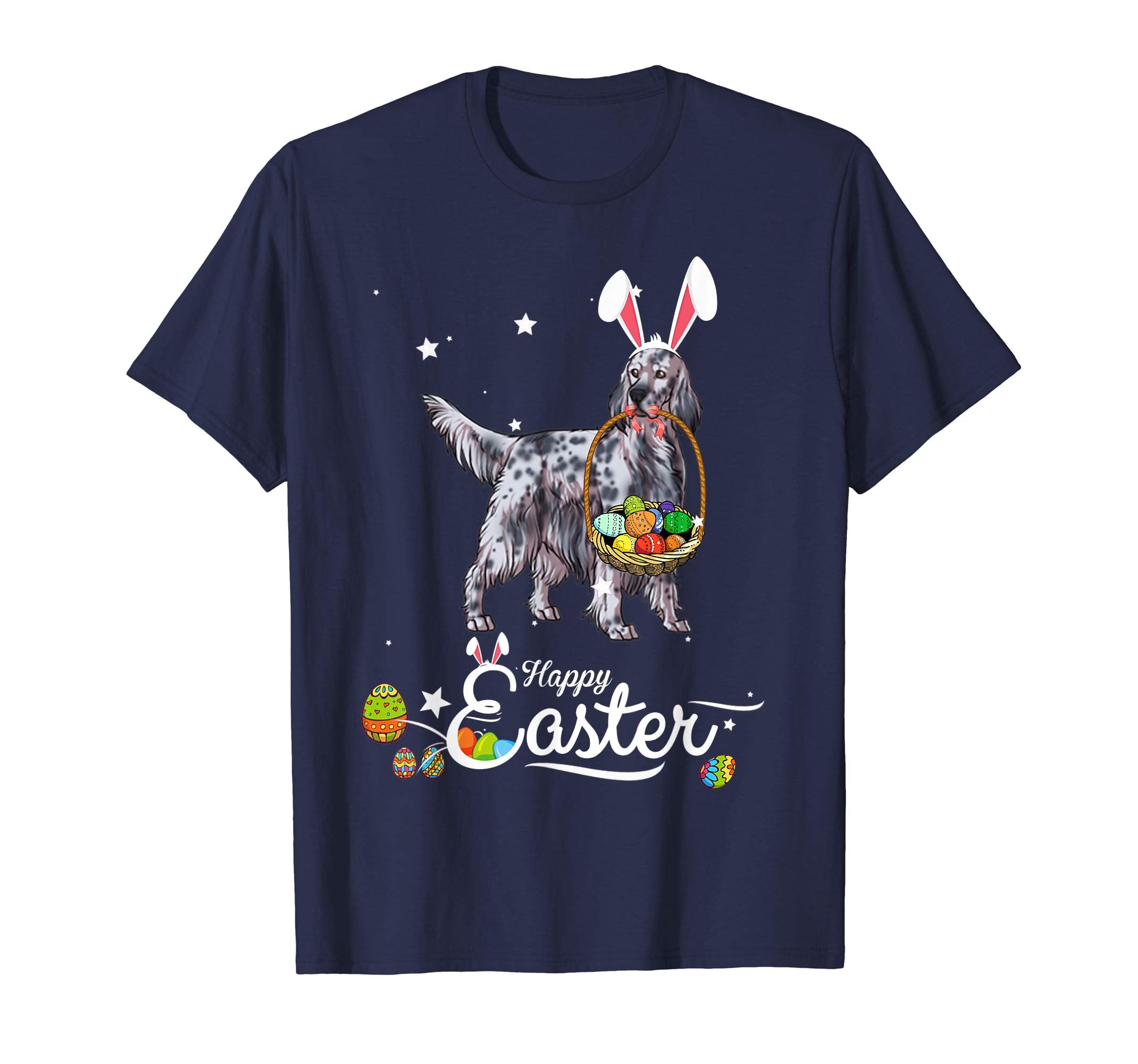 English Setter Dog With Bunny Hat Easter Costume T Shirt