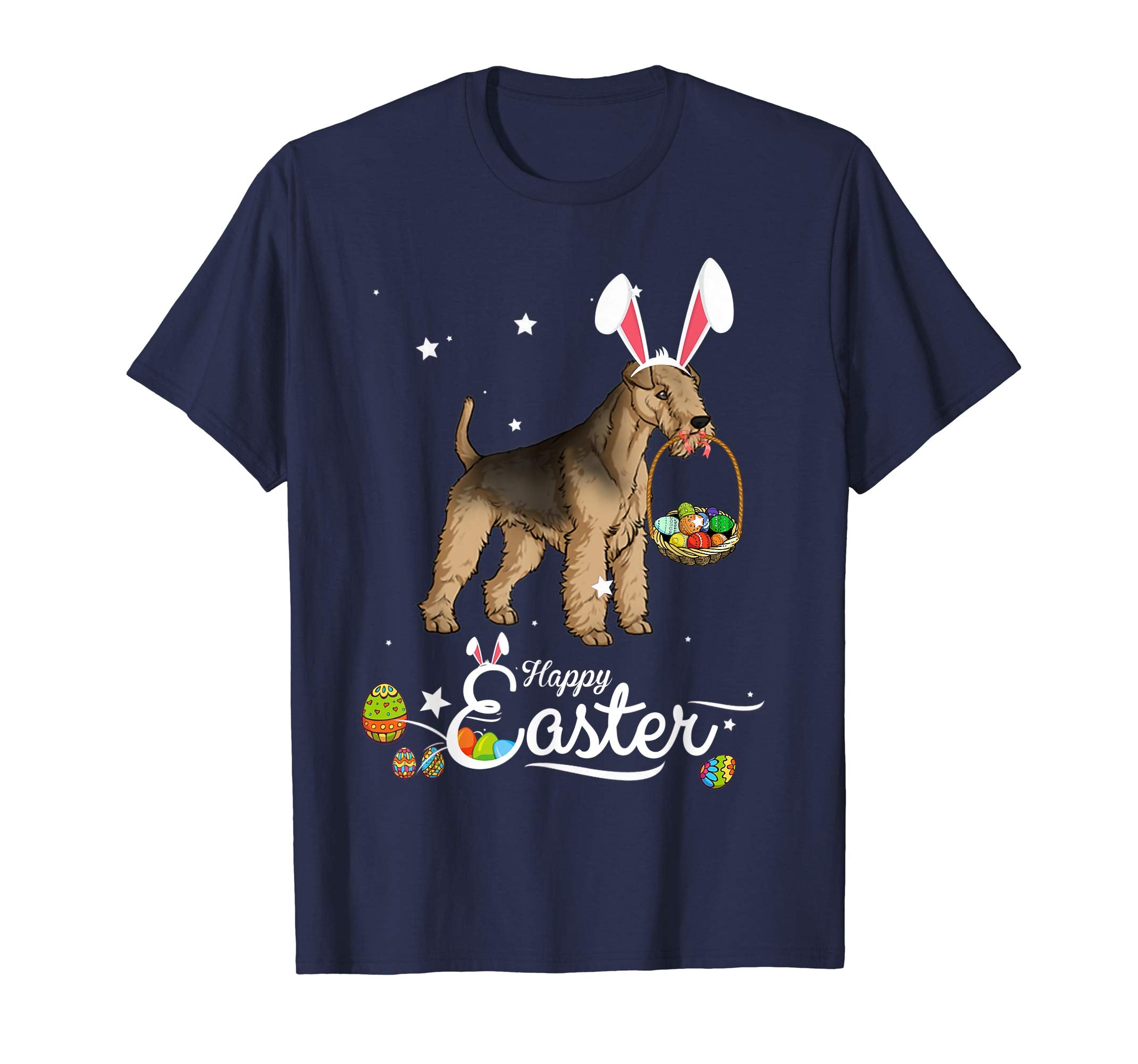 Lakeland Terrier Dog With Bunny Hat Easter Costume T Shirt