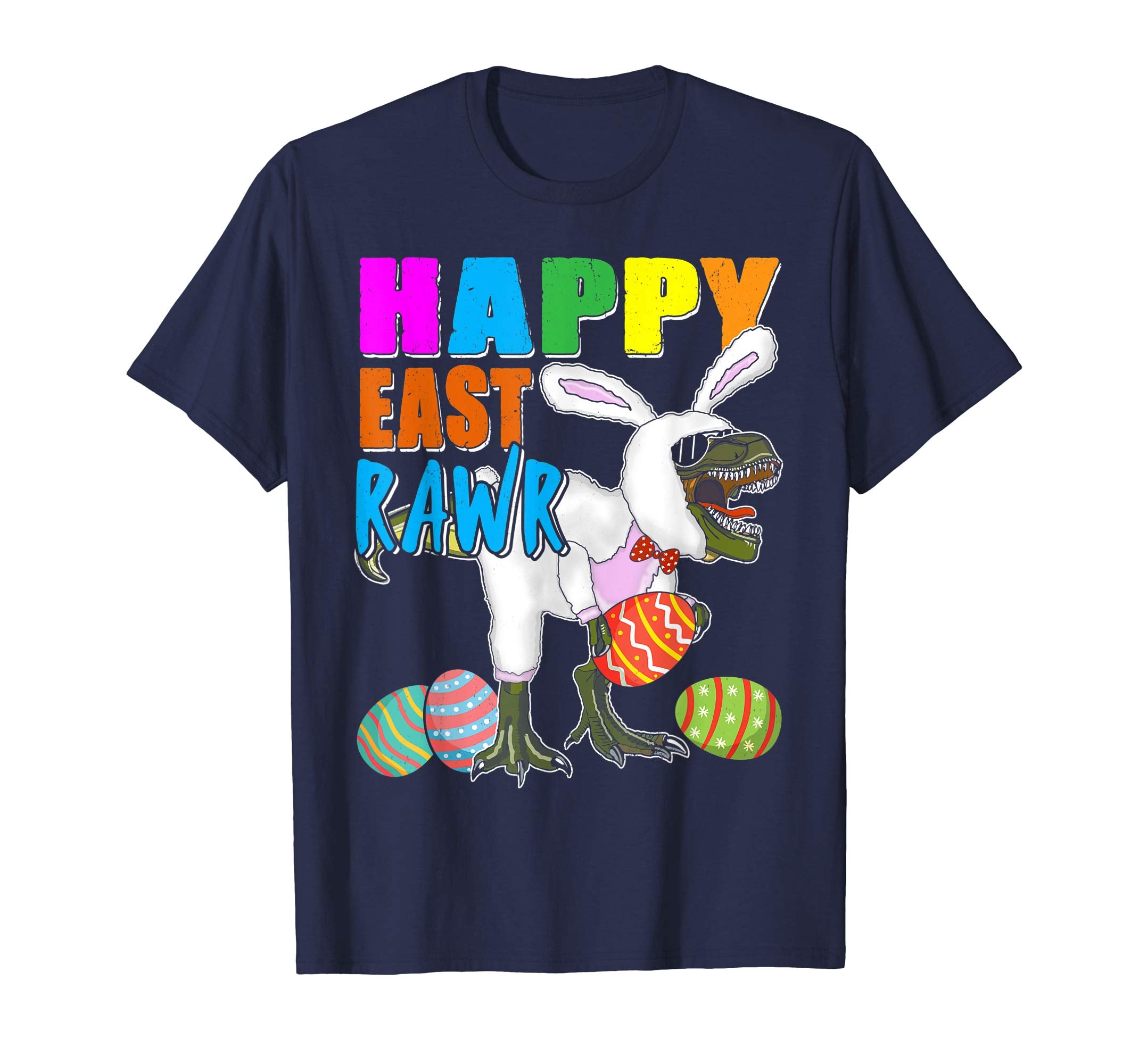 Happy Eastrawr T Rex Dinosaur Easter Bunny Egg Shirt Kids