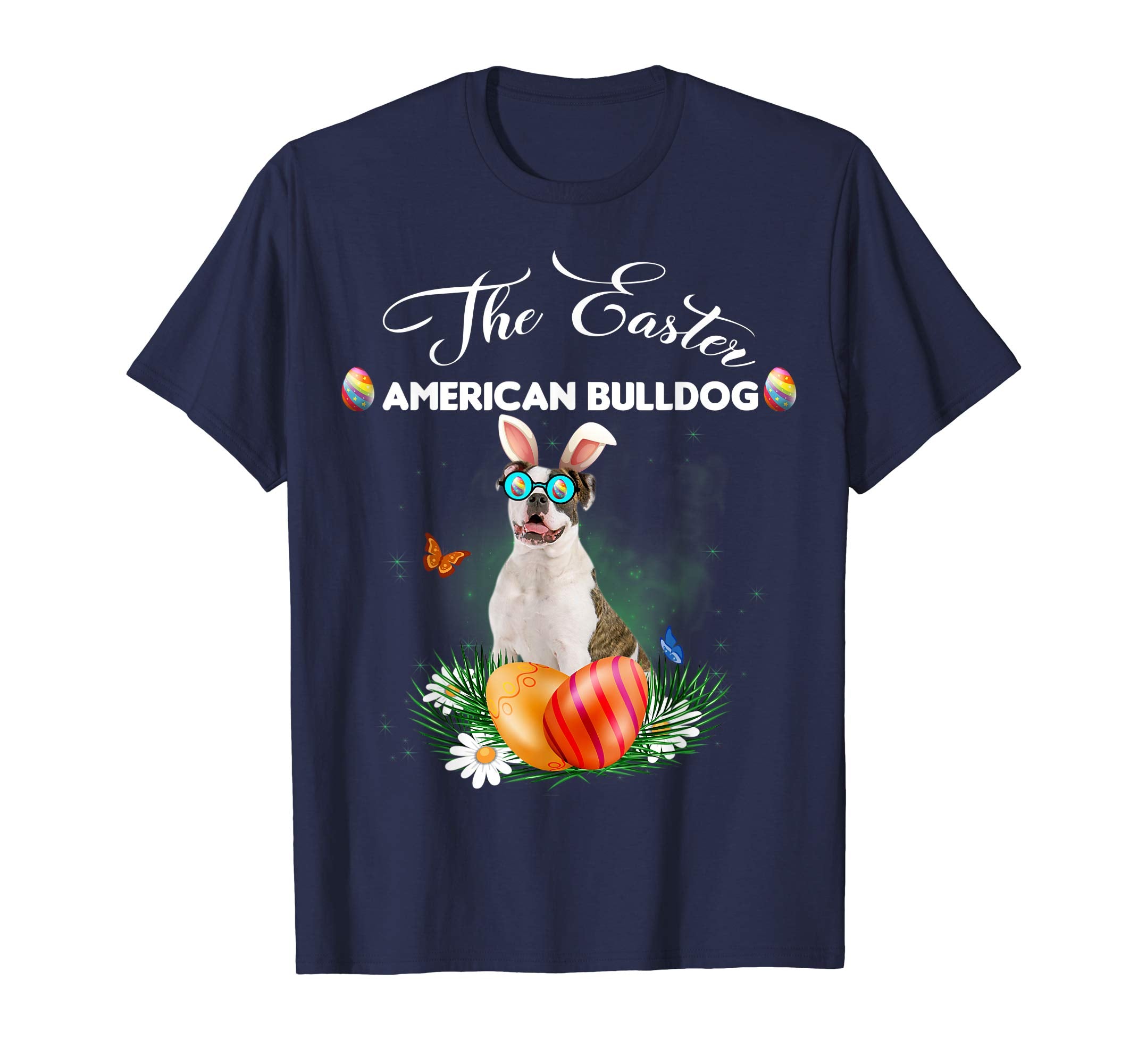 American Bulldog Bunny Easter Day Dog Gifts T-Shirt
